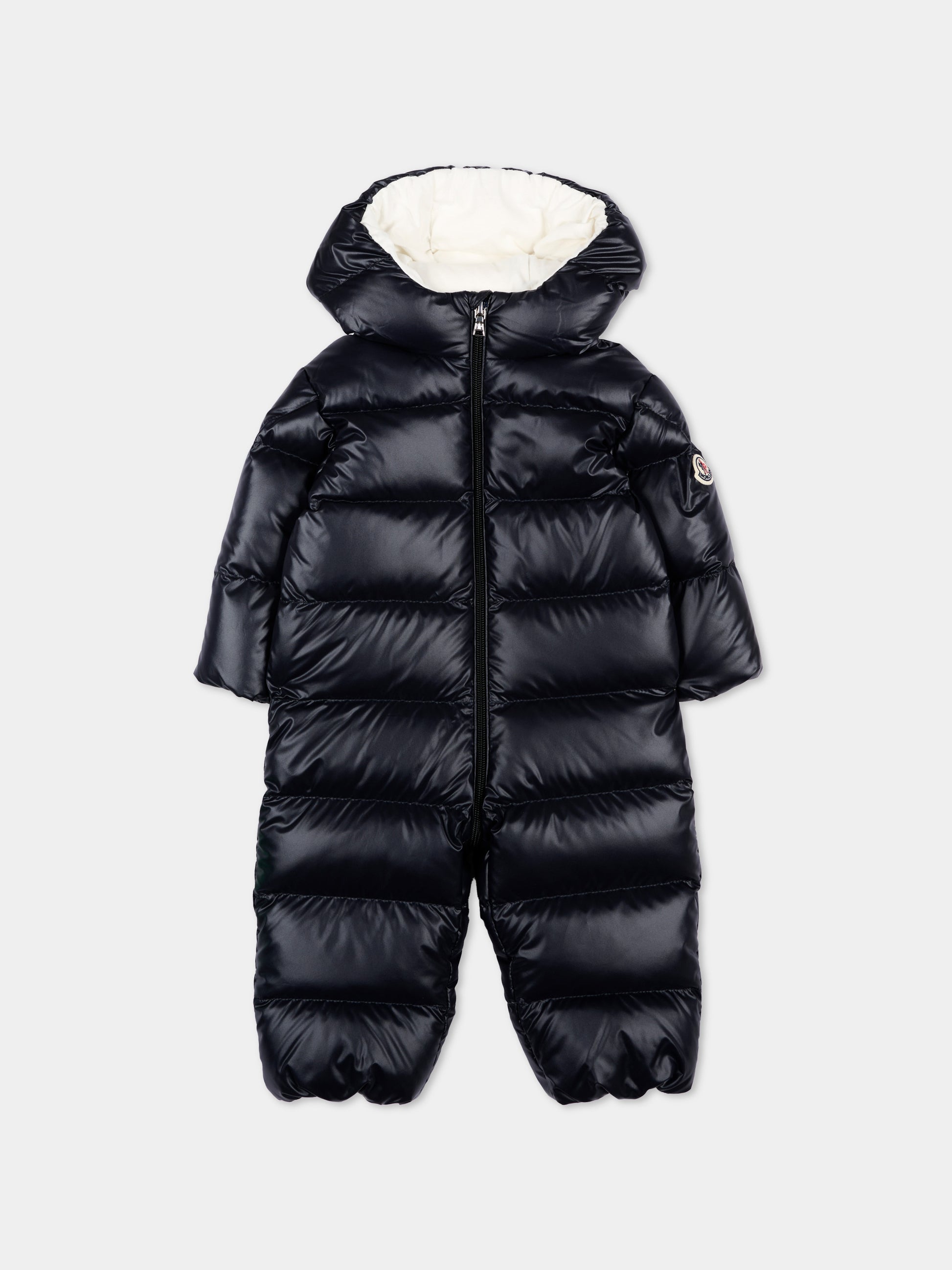 Piumino blu Alanie per neonati con logo,Moncler Kids,L2951 1G00002 597YX 778