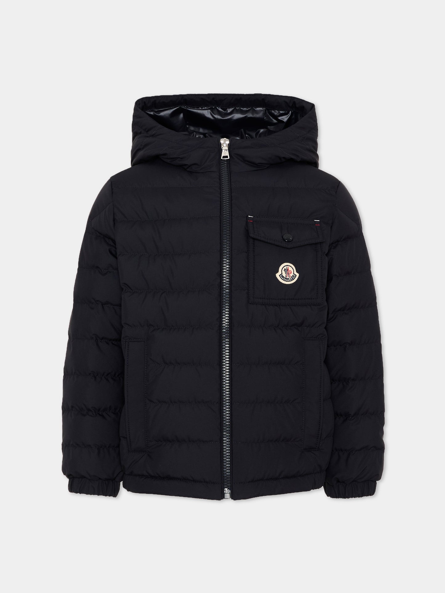 Piumino blu Quillon per bambino con logo,Moncler Kids,L2954 1A00022 597YW 778