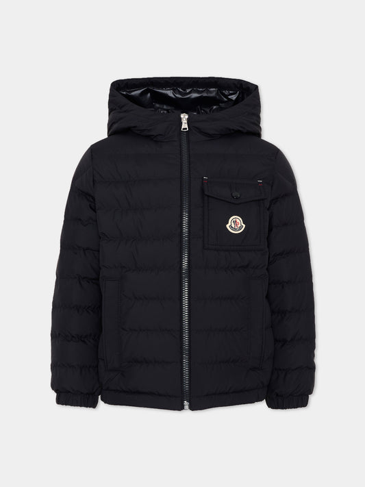 Piumino blu Quillon per bambino con logo,Moncler Kids,L2954 1A00022 597YW 778