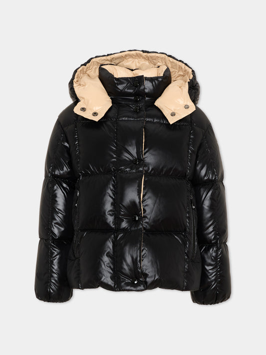 Piumino nero Parana per bambina con logo,Moncler Kids,L2954 1A00040 597Z8 992