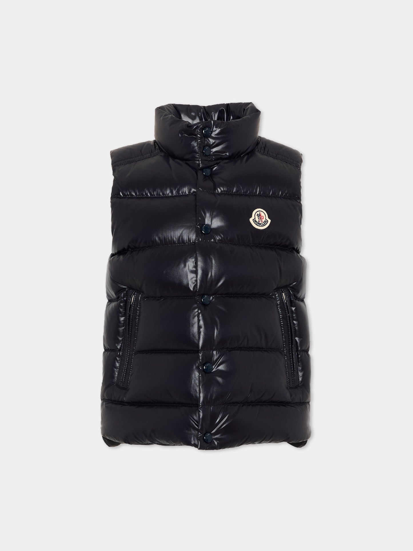 Gilet blu Tib per bambino con logo,Moncler Kids,L2954 1A12620 68950 742