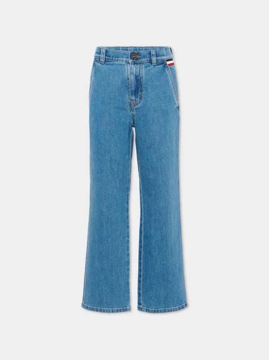Jeans denim per bambino con logo,Moncler Kids,L2954 2A00004 598A1 730