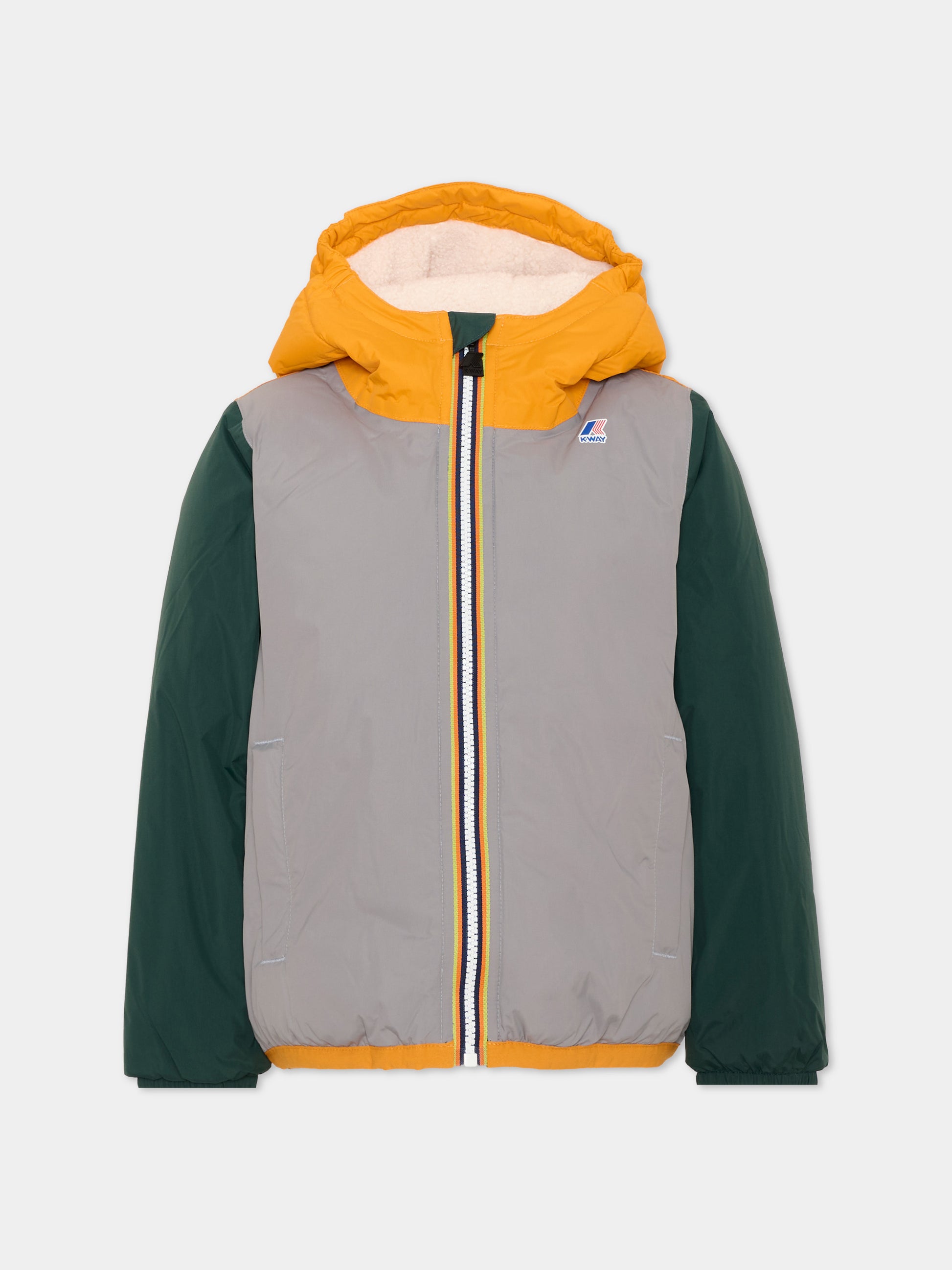 Piumino multicolor Claude Orsetto per bambino con logo,K-way,K7142TW T00