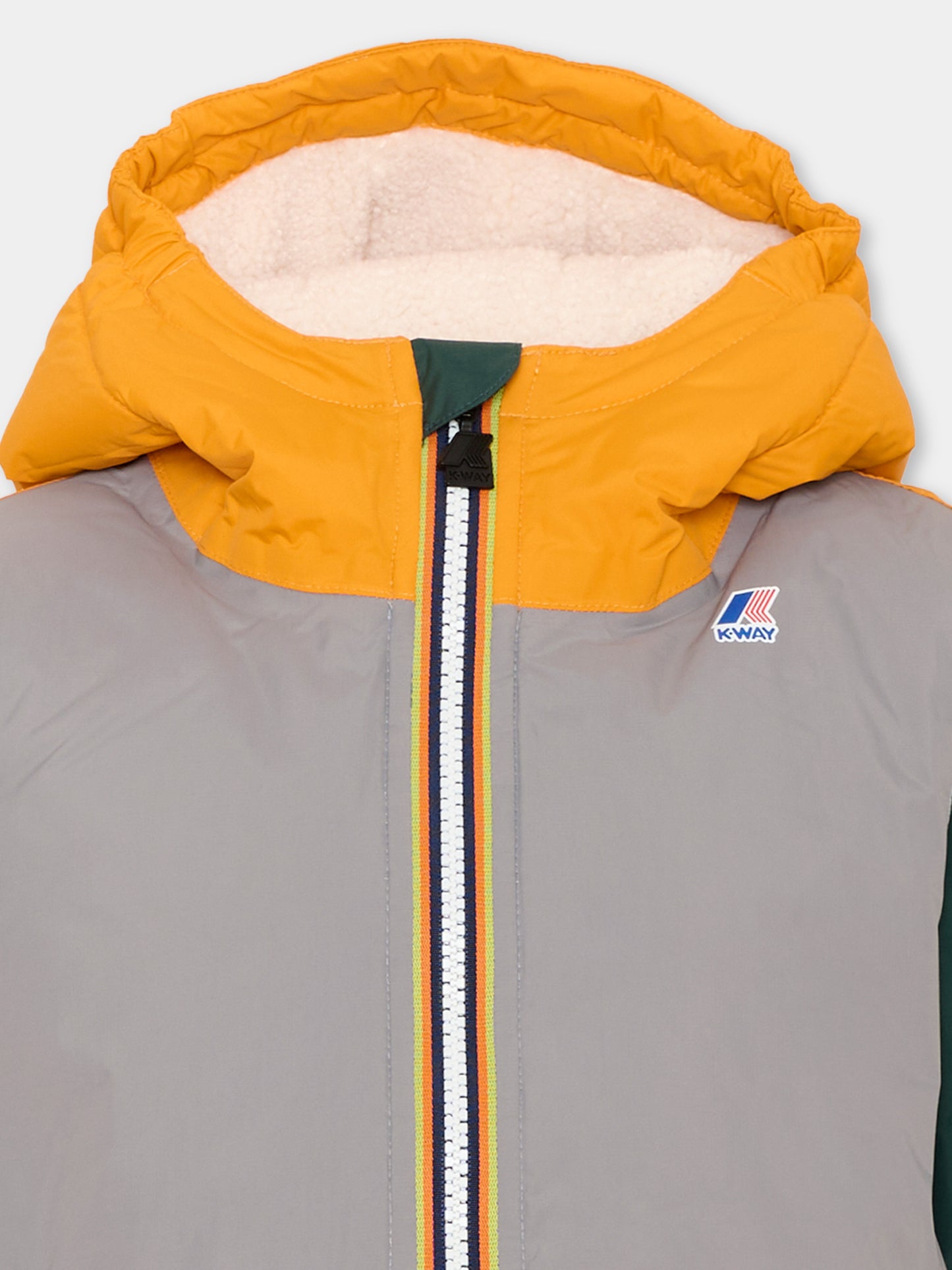 Piumino multicolor Claude Orsetto per bambino con logo,K-way,K7142TW T00