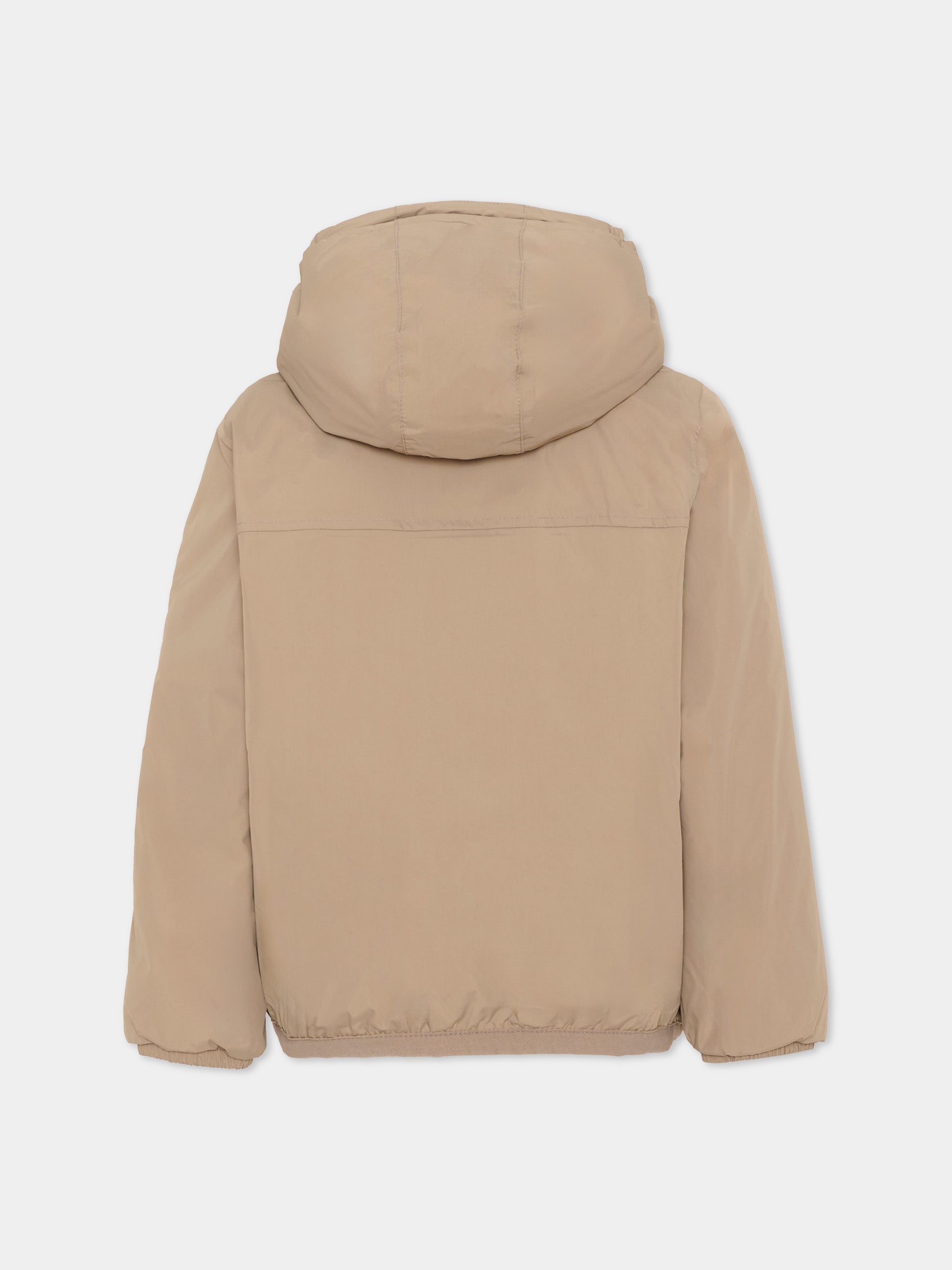 Piumino beige Claude Orsetto per bambini con logo,K-way,K7142TW WG9
