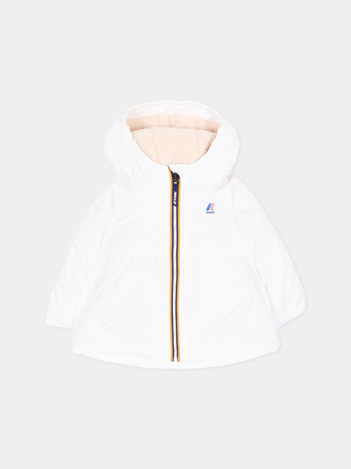 Piumino bianco Le Vrai 4.0 Claudine Orsetto per neonati con logo,K-way,K2134VW 490