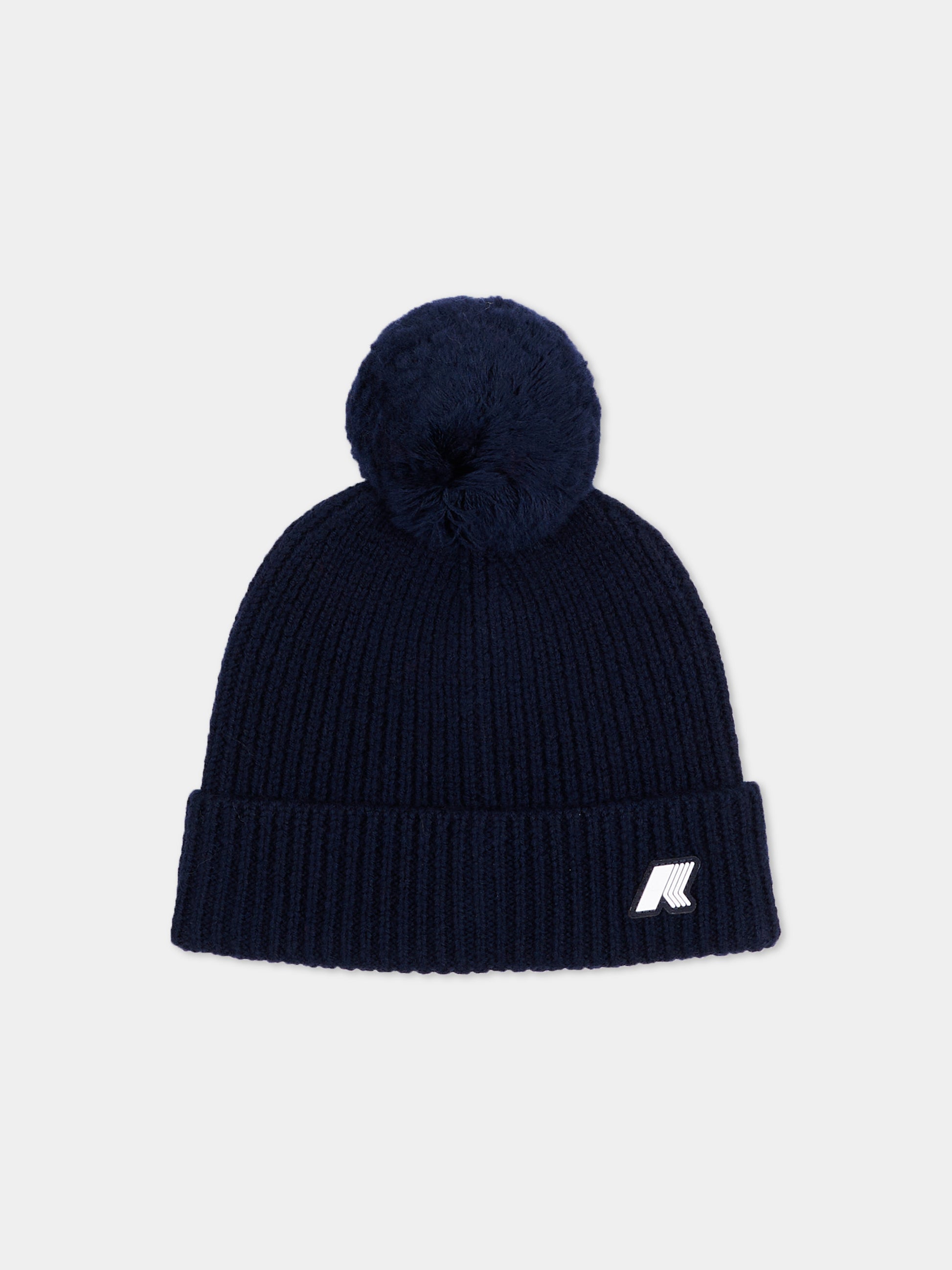 Berretto blu per bambini con logo,K-way,K31359W K89