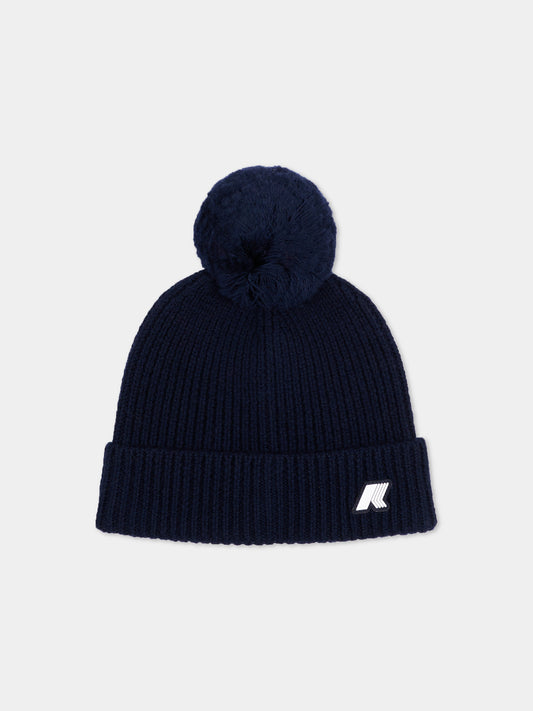 Berretto blu per bambini con logo,K-way,K31359W K89
