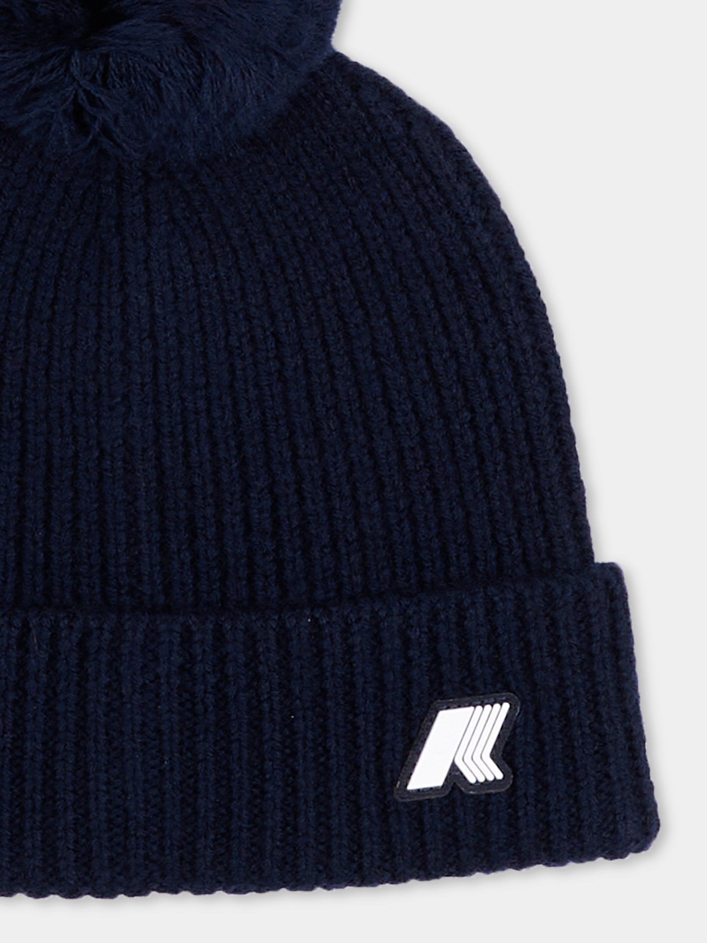 Berretto blu per bambini con logo,K-way,K31359W K89