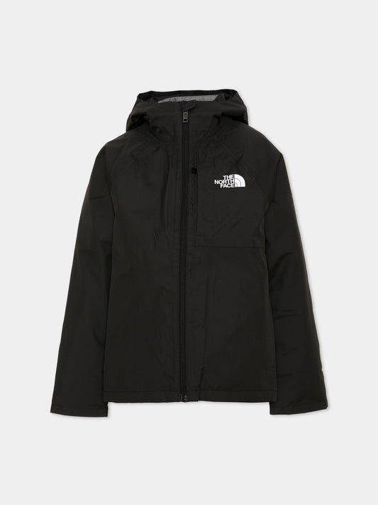 Black down jackets for kids with logo