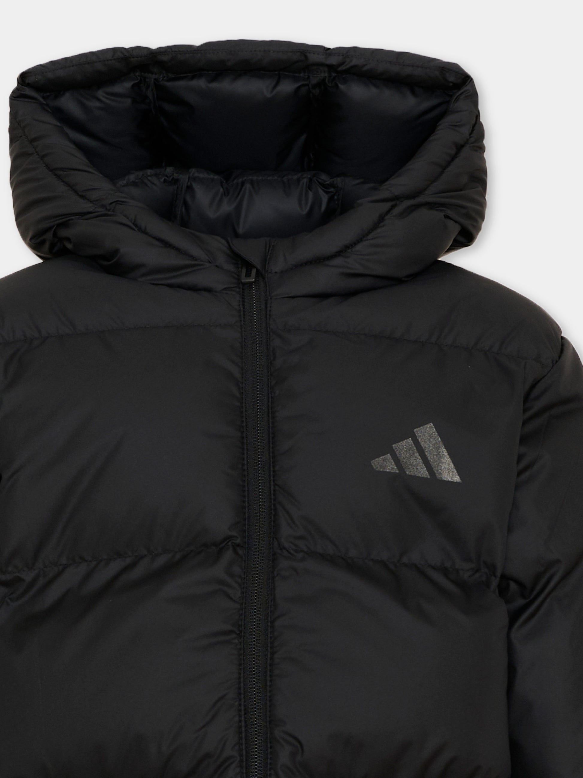 Piumino nero per bambini con cappuccio,Adidas,KH0197