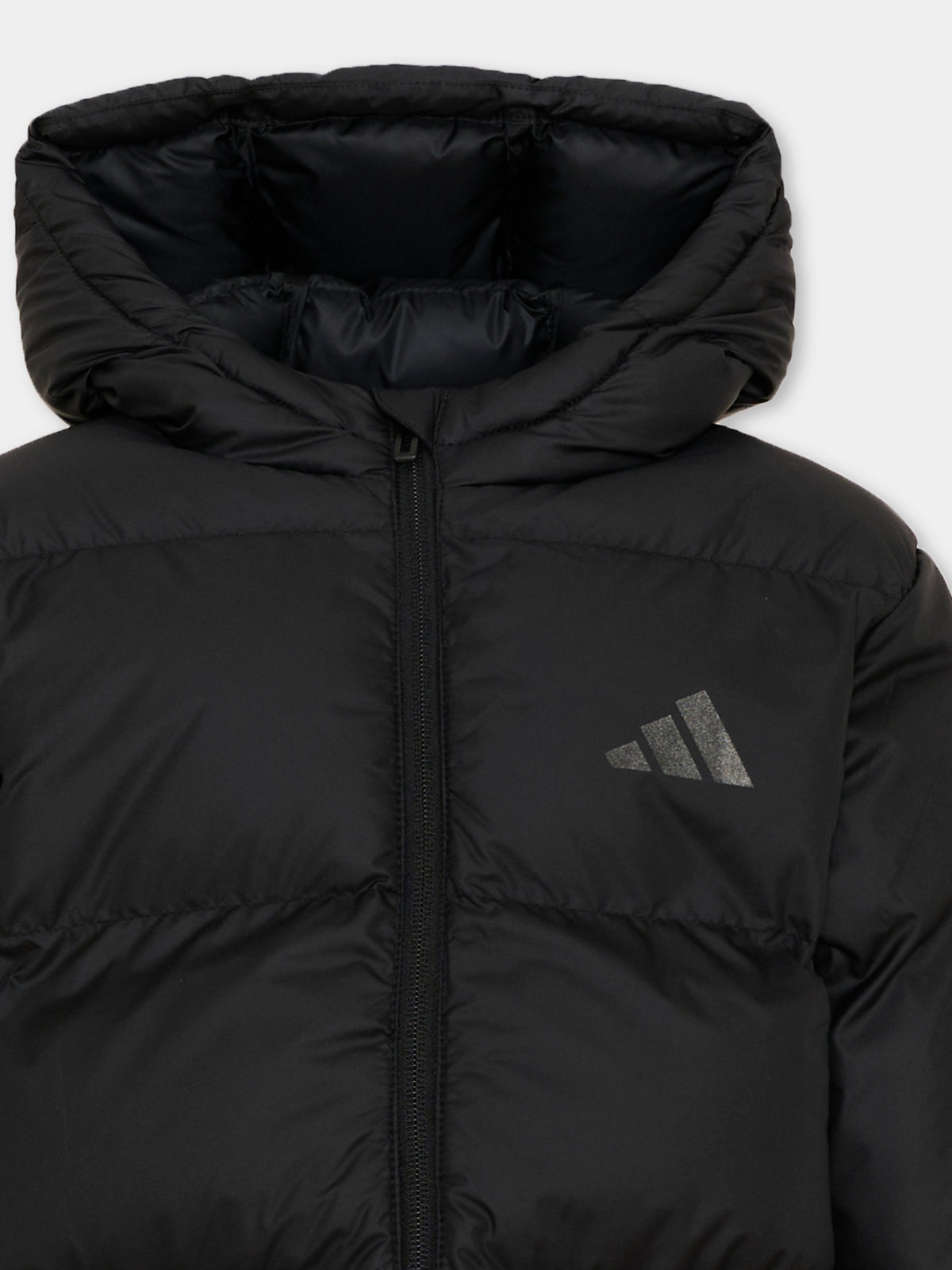Piumino nero per bambini con cappuccio,Adidas,KH0197