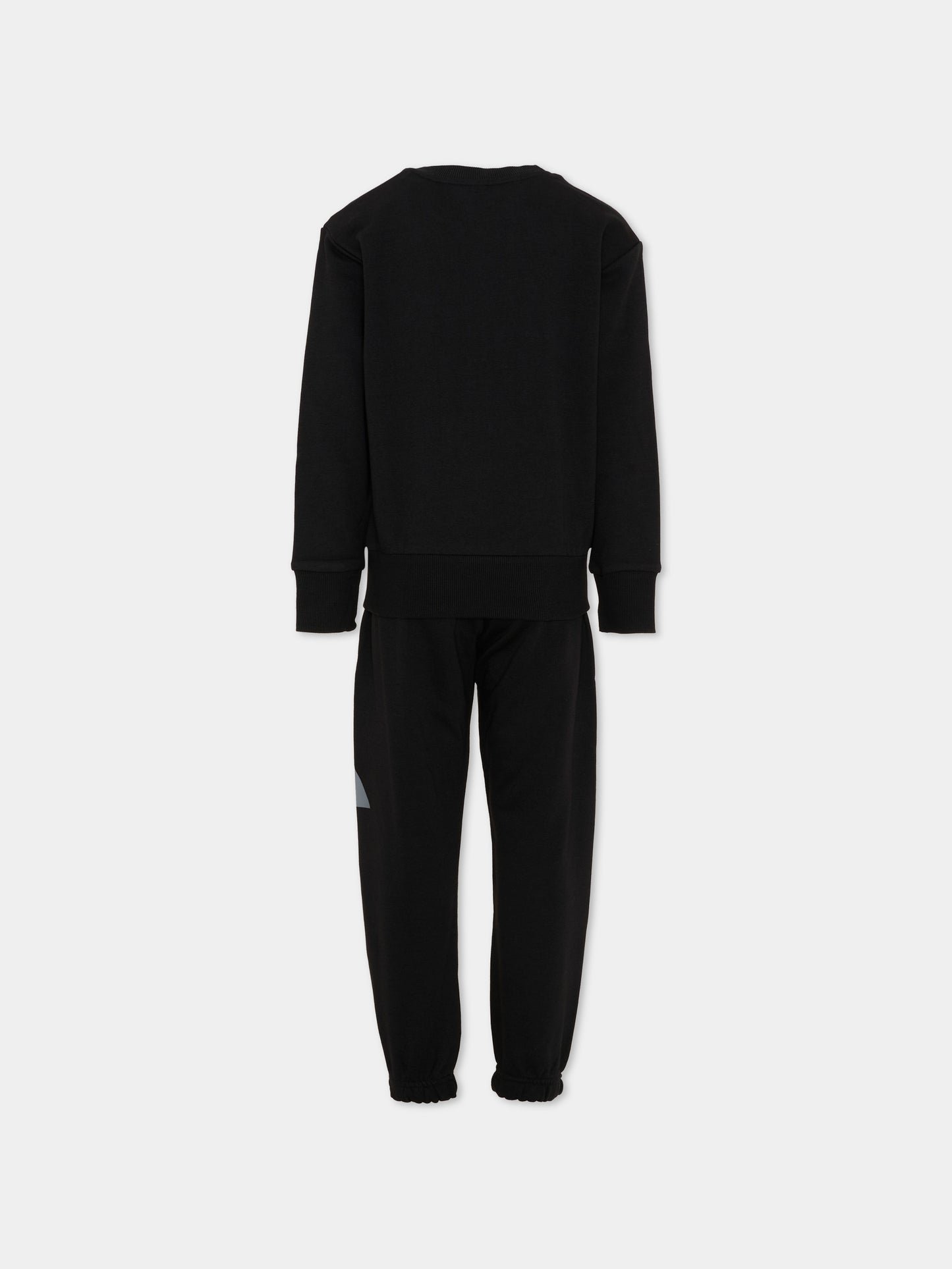 Completo sportivo lungo nero con logo per bambino,Adidas,KQ7836