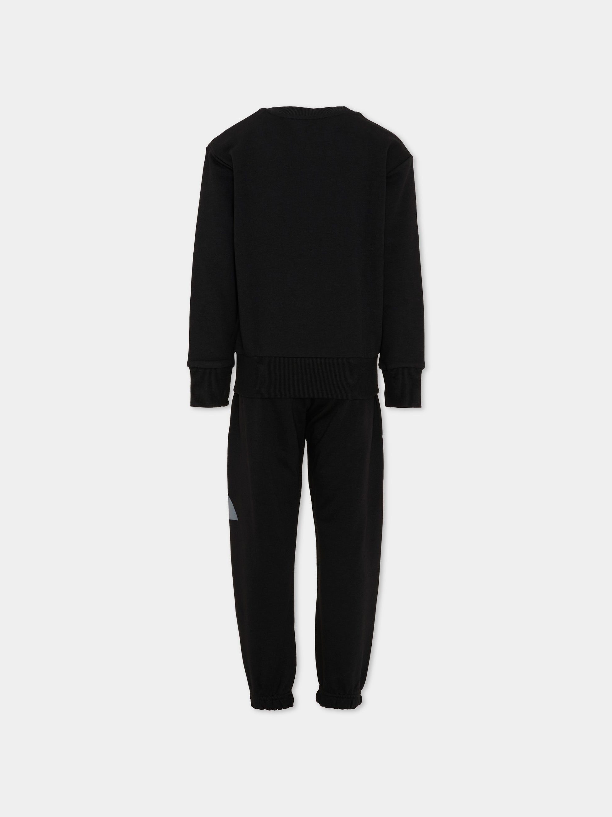 Completo sportivo lungo nero con logo per bambino,Adidas,KQ7836
