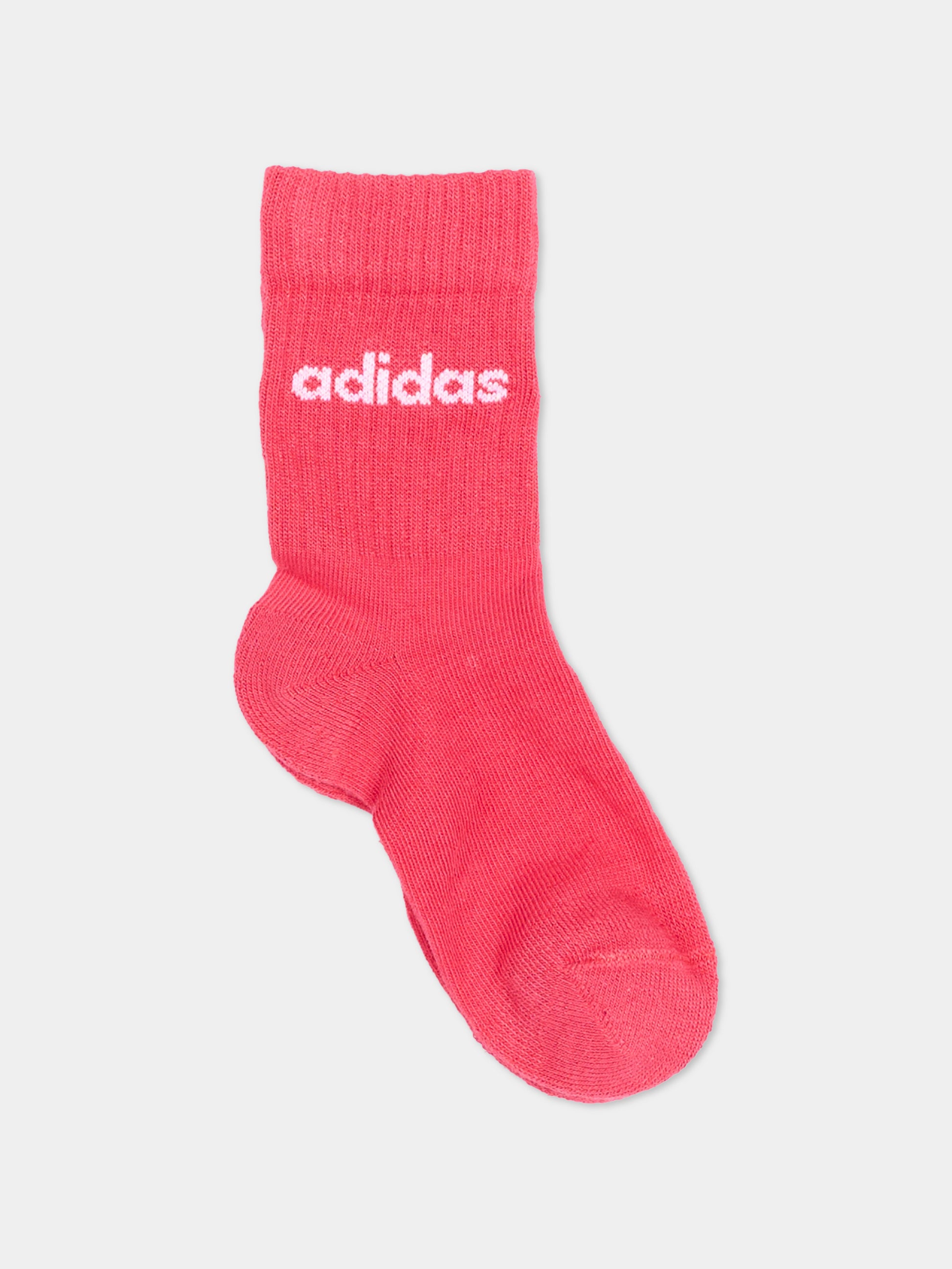 Calze in spugna rosa per bambina con logo,Adidas,KQ9236