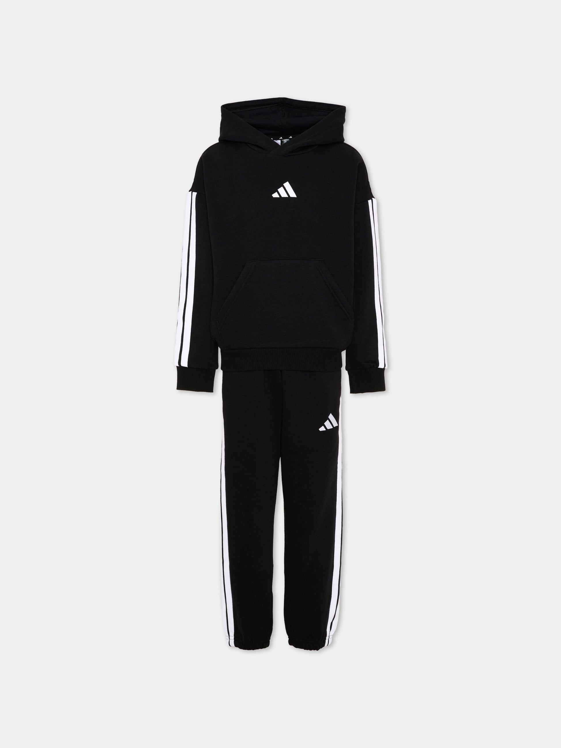 Completo sportivo lungo nero con logo per bambino,Adidas,KY5496