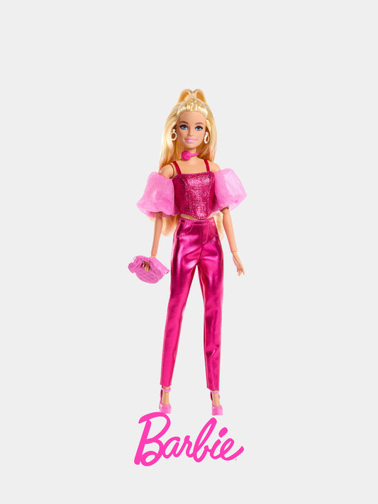 Barbie Deluxe Fashionista Metallic Bionda per bambina,Barbie,JFP40