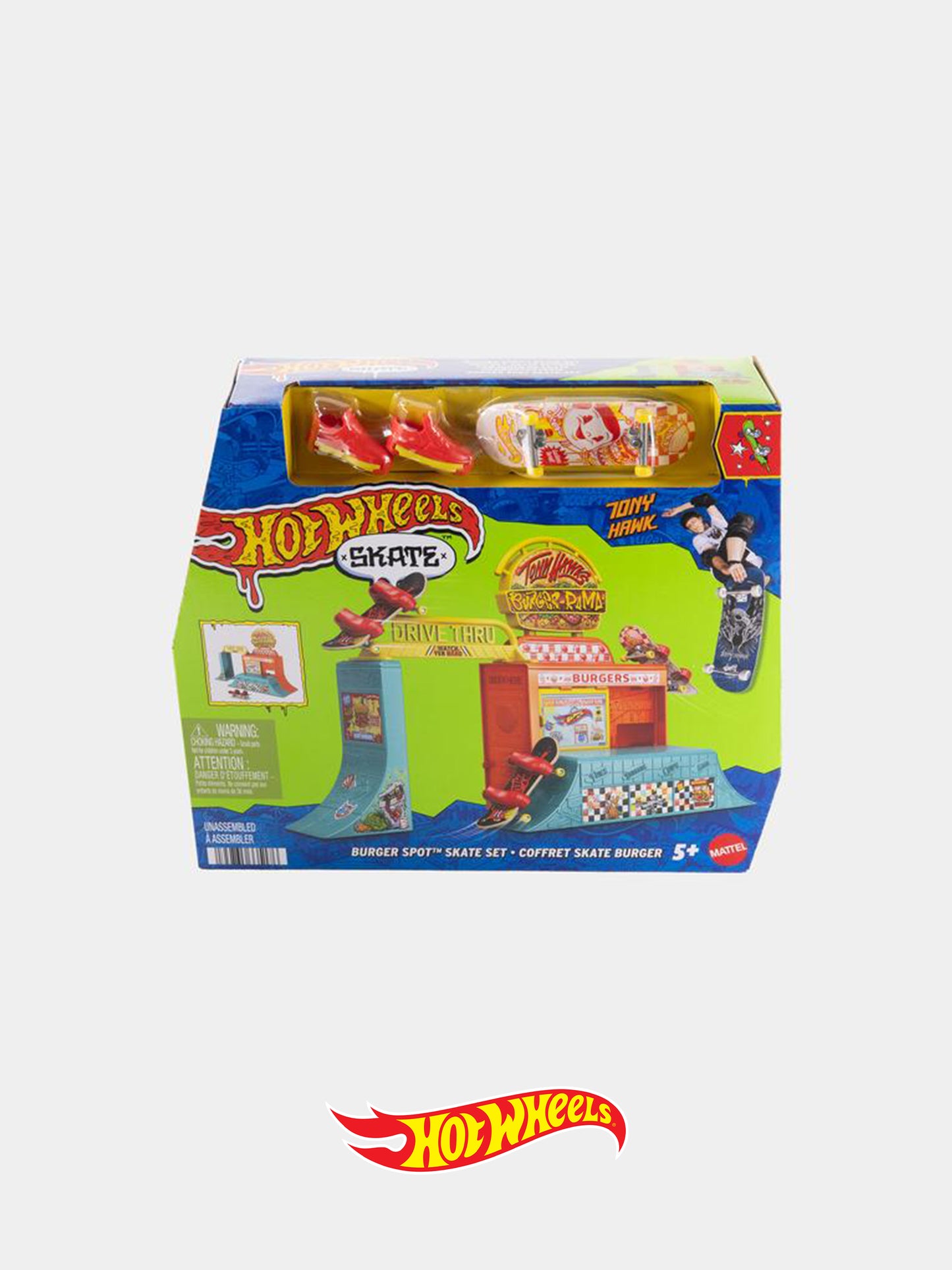 Burger Spot Skate Set per bambino,Hot Wheels,HGT91 JHV83