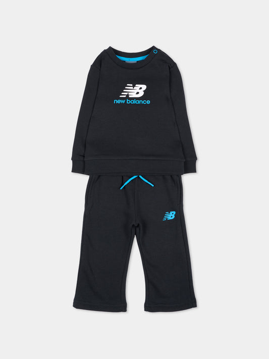 Completo sportivo lungo nero per neonati,New Balance,IS62V7FBI BK