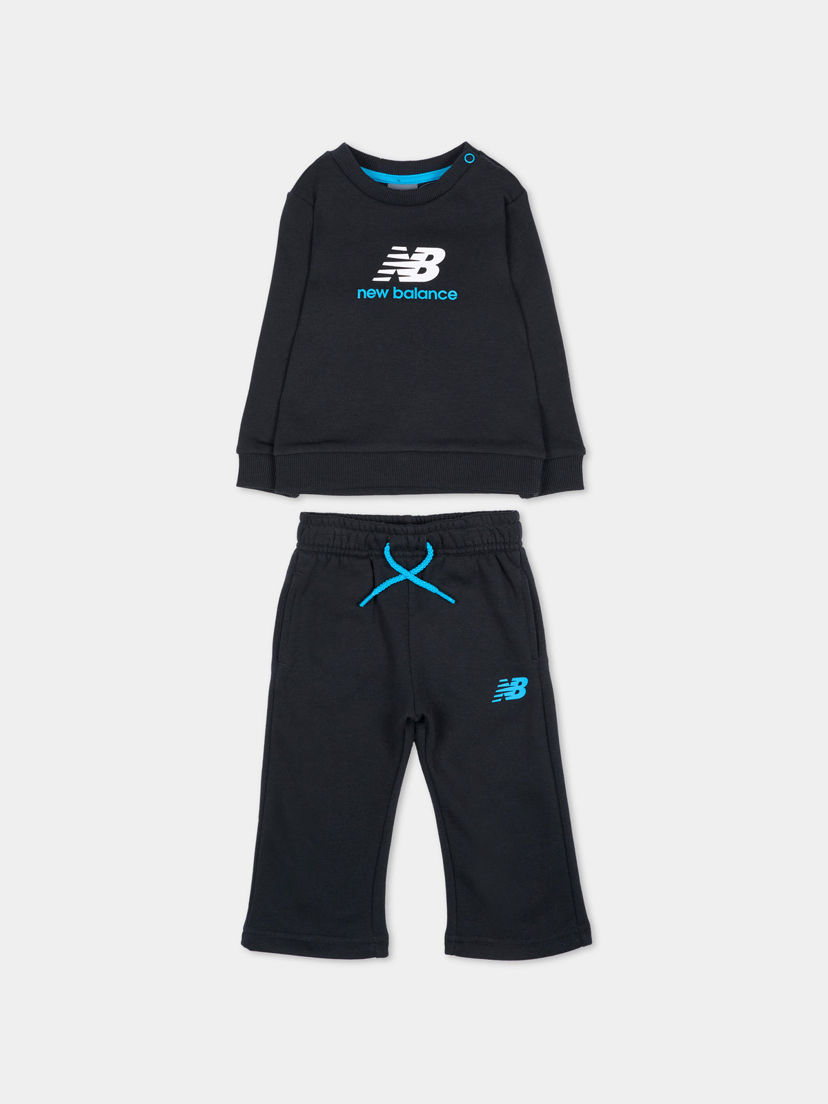 Completo sportivo lungo nero per neonati,New Balance,IS62V7FBI BK