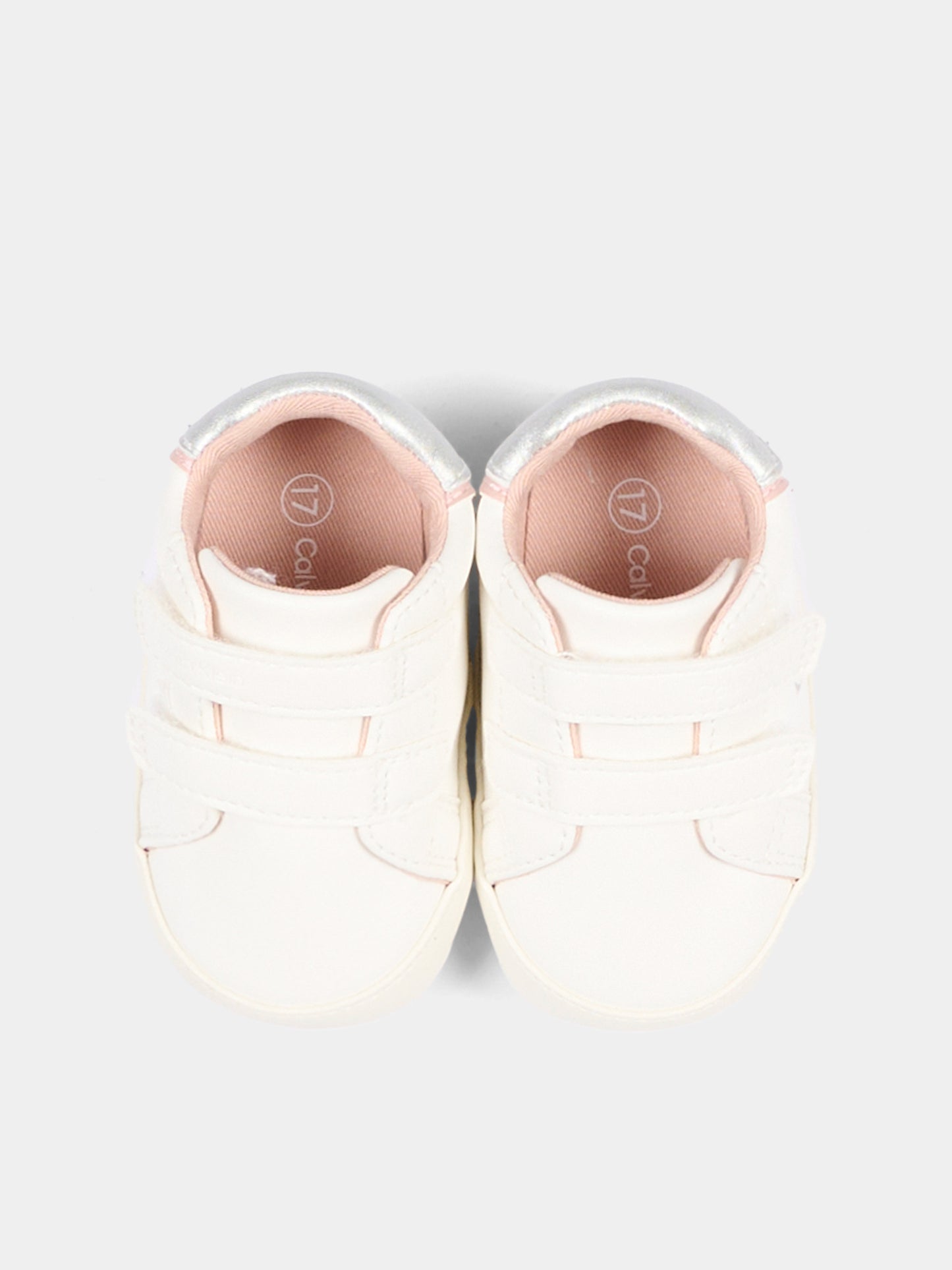 Sneakers bianche per neonata con logo,Calvin Klein Kids,V0A9 83380 1582Y622