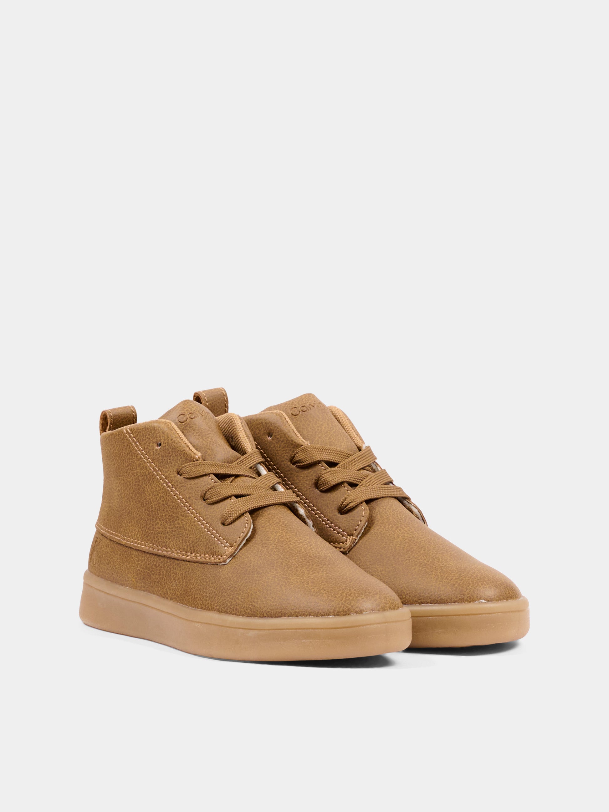 Sneakers alte marroni per bambino con logo,Calvin Klein Kids,V3X4 83458 0315582