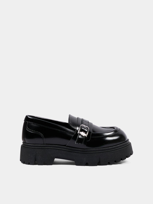 Mocassini nero per bambina con fibbia,Calvin Klein Kids,V4A4 83429 0822999