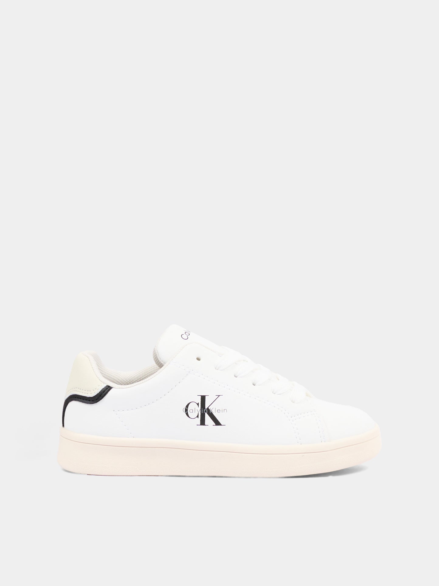 Sneakers bianche per bambini con logo,Calvin Klein Kids,V3X9 83447 1355Y631