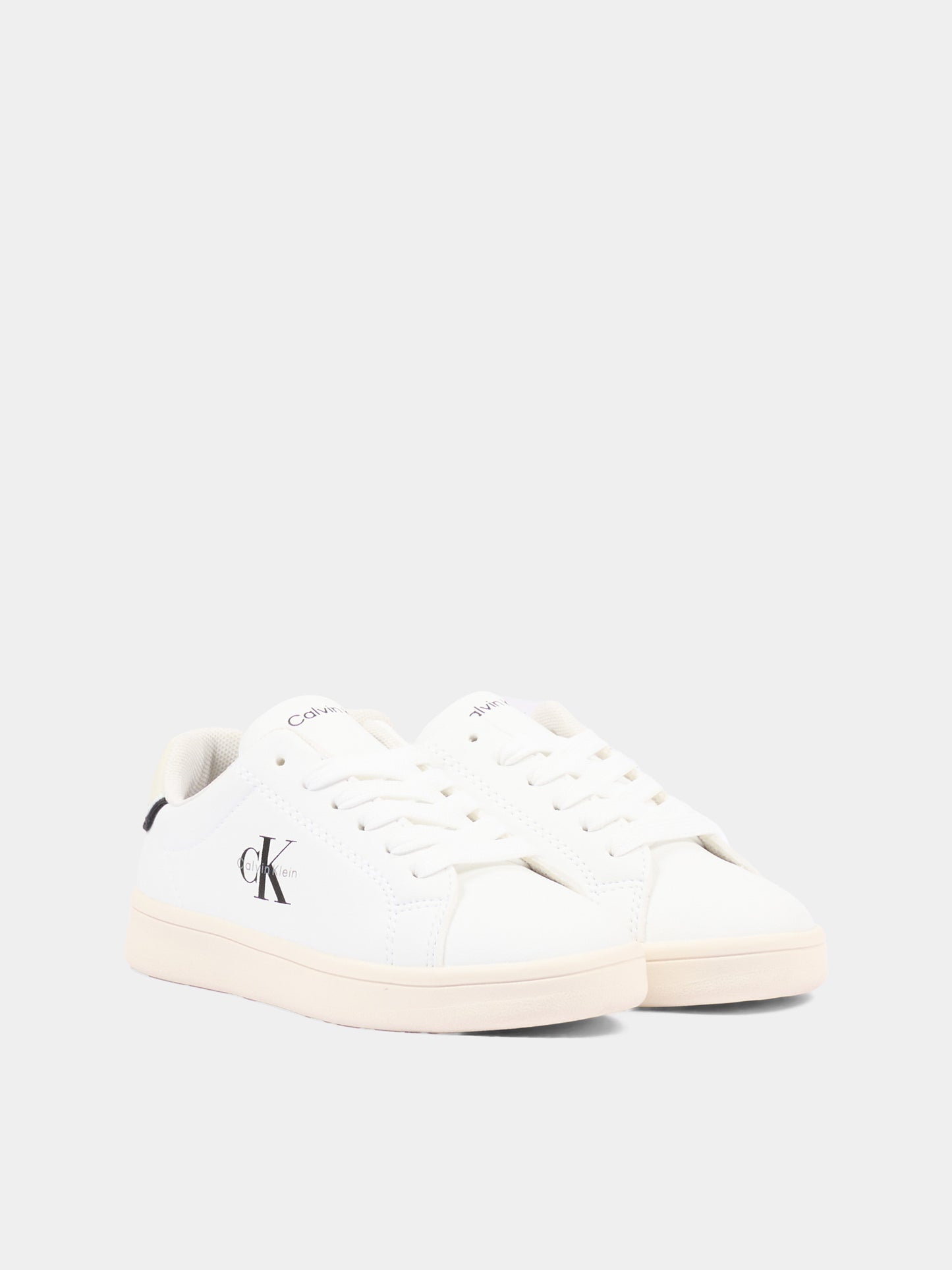 Sneakers bianche per bambini con logo,Calvin Klein Kids,V3X9 83447 1355Y631