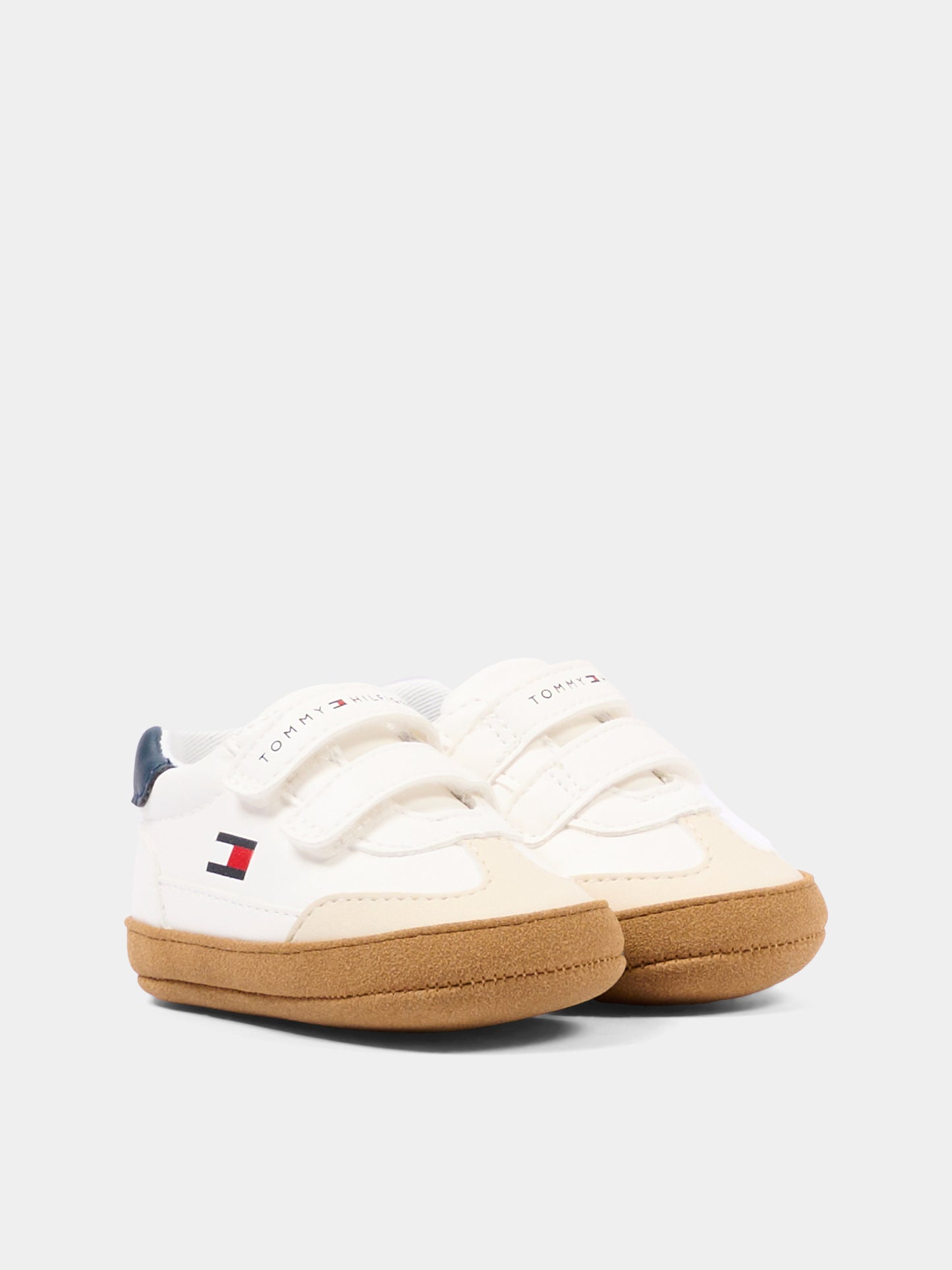 Sneakers beige per neonato con logo,Tommy Hilfiger Junior,T0B9 35210 1755B058