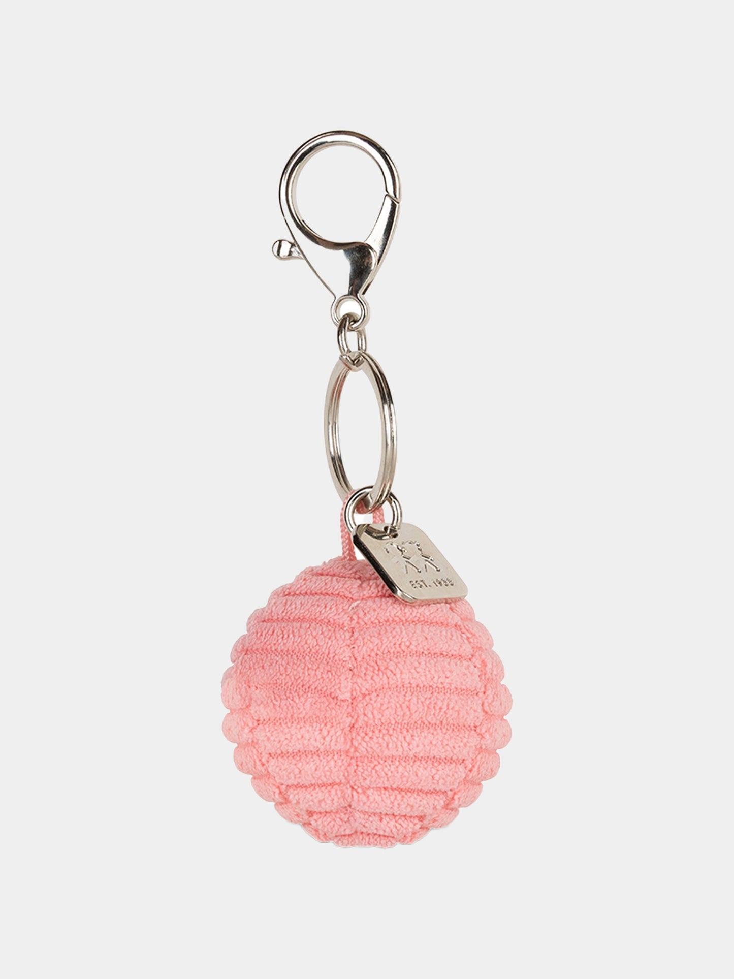 Portachiavi Smile rosa per bambina,Bon Ton Toys,SMILEY KEYCHAIN ECO COURDUROY BUBBLEGUM PINK