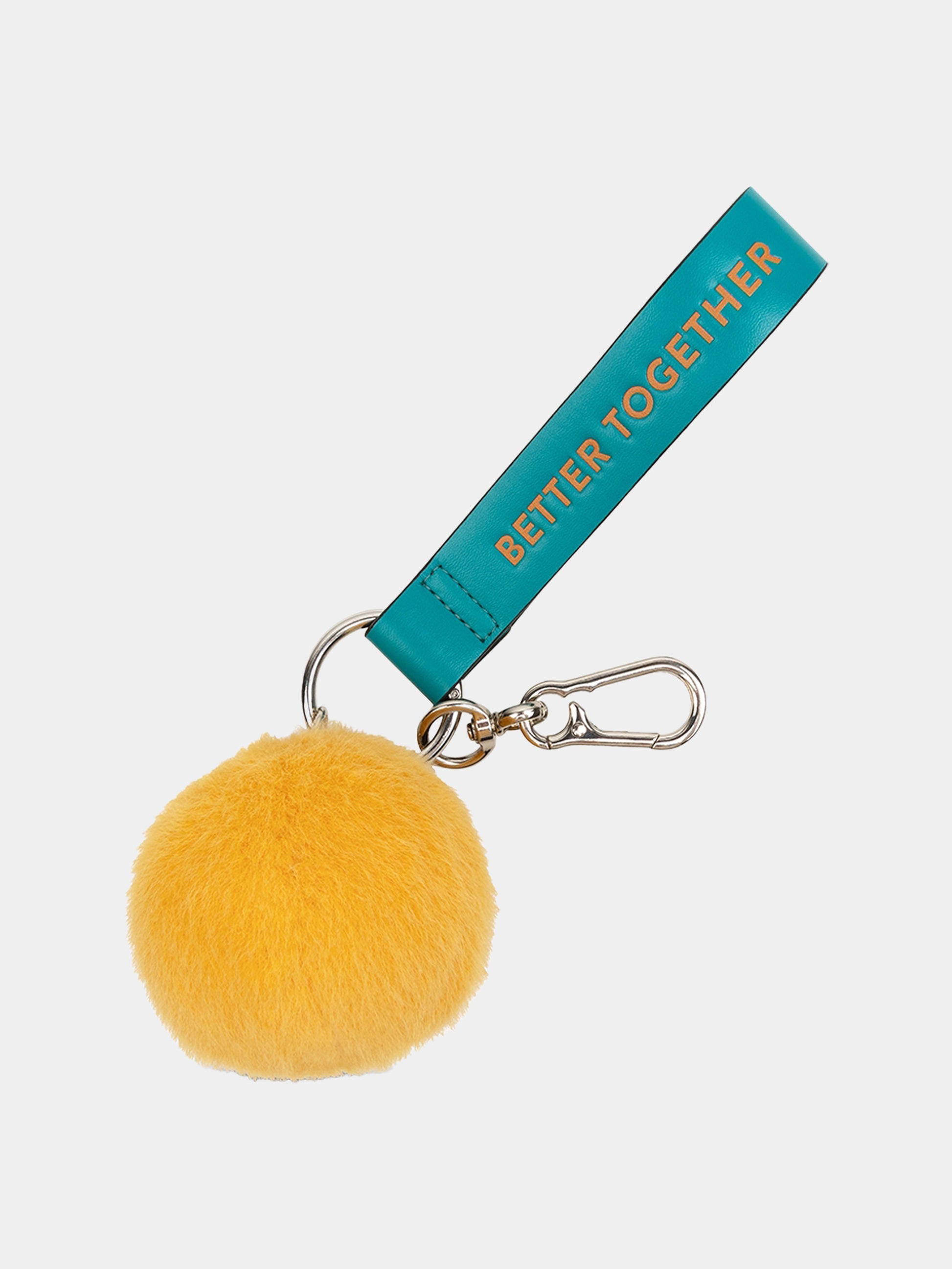 Portachiavi Smile giallo per bambini,Bon Ton Toys,SMILEY ECO FUZZY BAG CHARM YELLOW