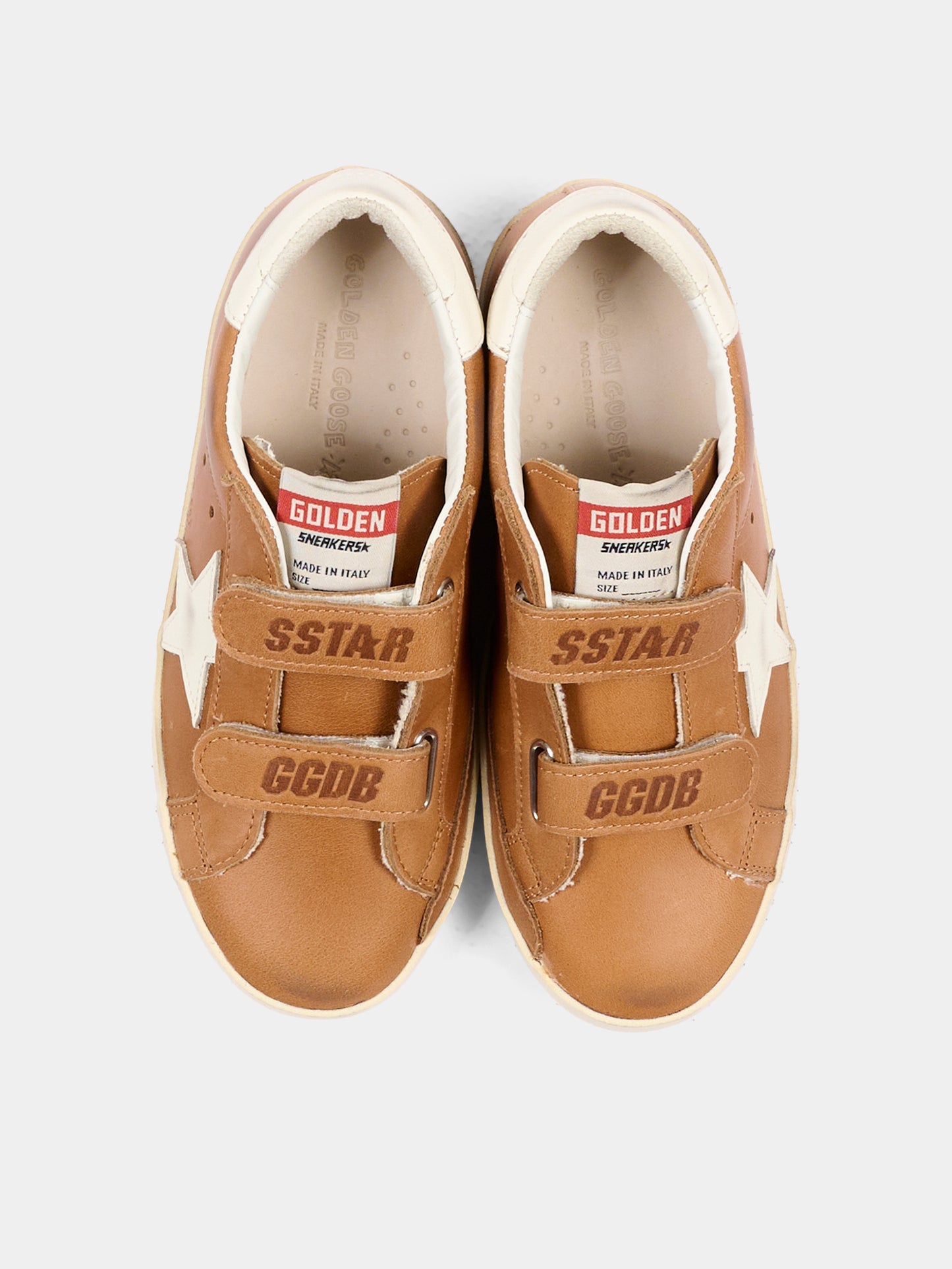 Sneakers Old School marroni a strappi per bambini,Golden Goose,GJF00111 F008644 55799