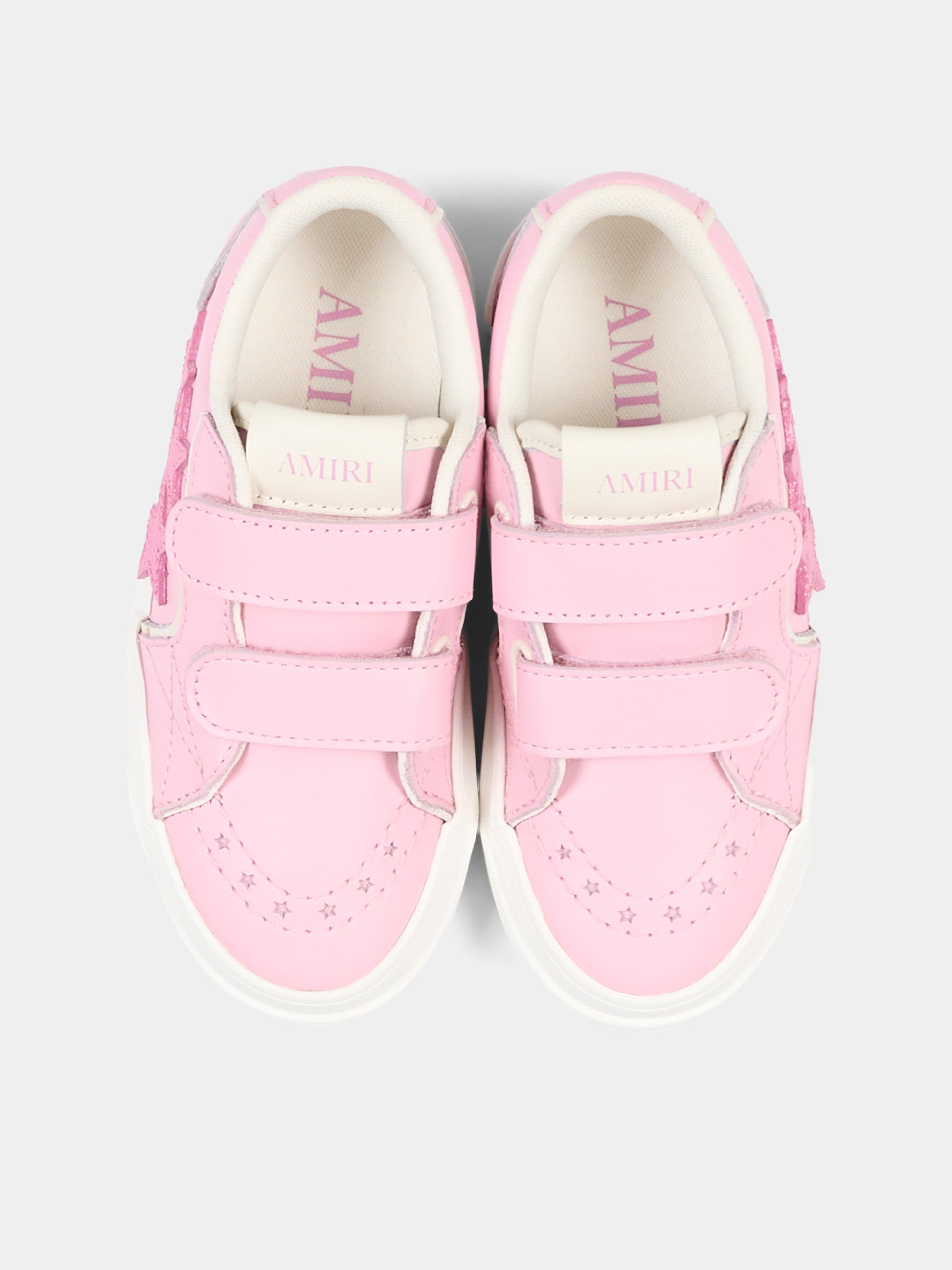 Sneakers rosa per bambina con stelle,Amiri,AC326SN001 002N GARDEN ROSE