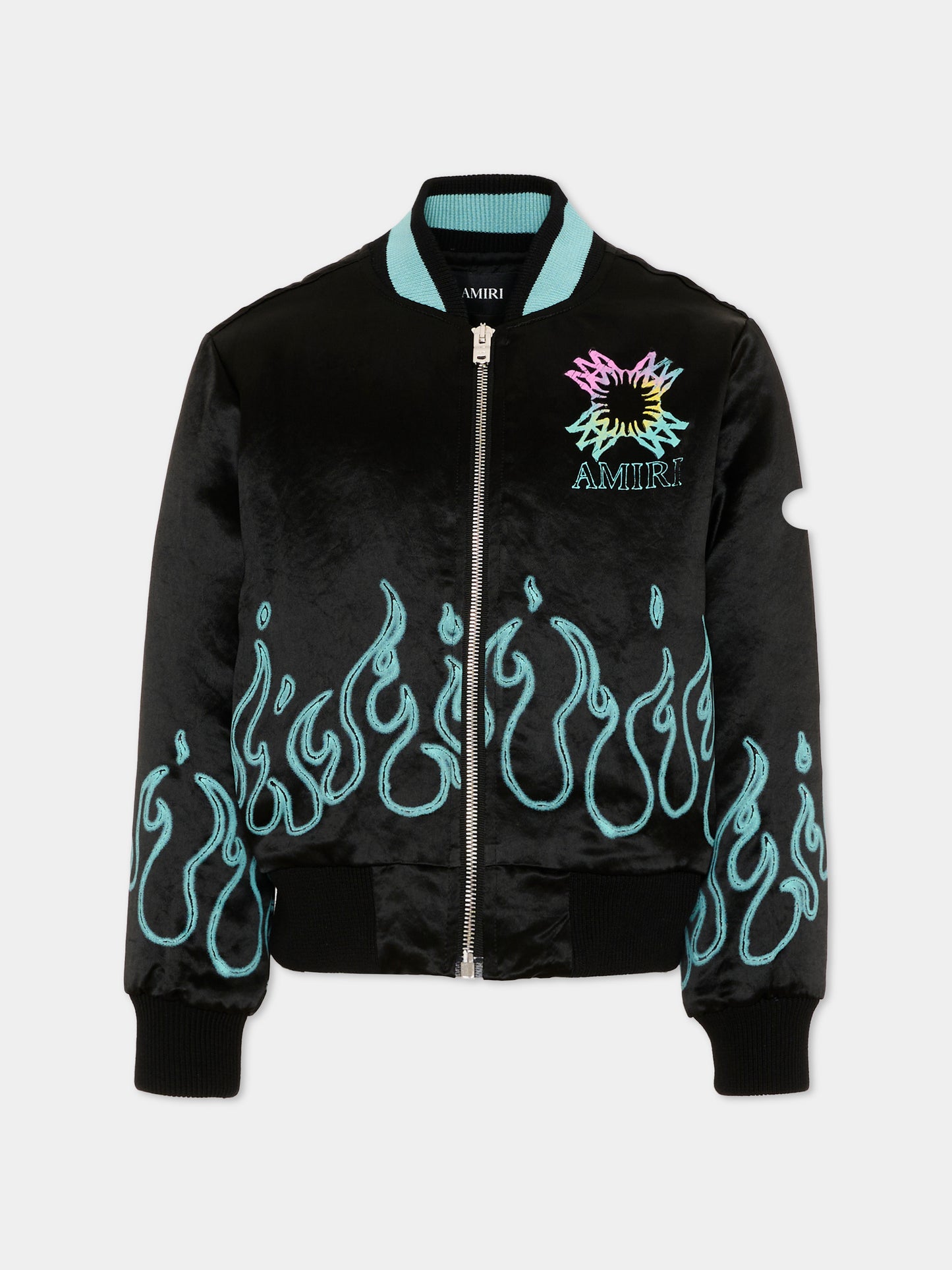 Bomber nero per bambino con fiamme,Amiri,ACOUJA1006 001 BLACK