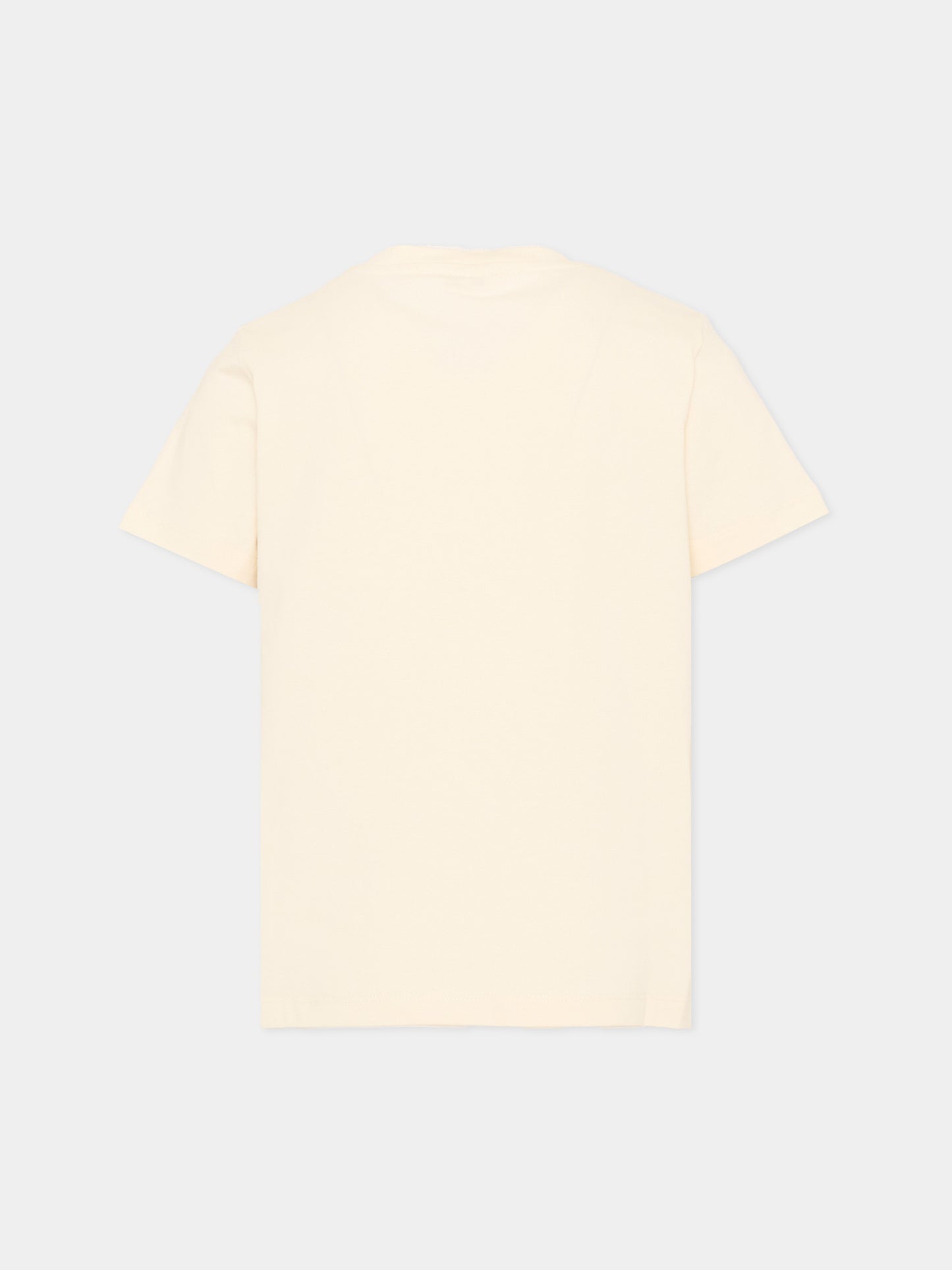 T-Shirt avorio per bambini con logo,Versace,1024946 1A16958 2YF20