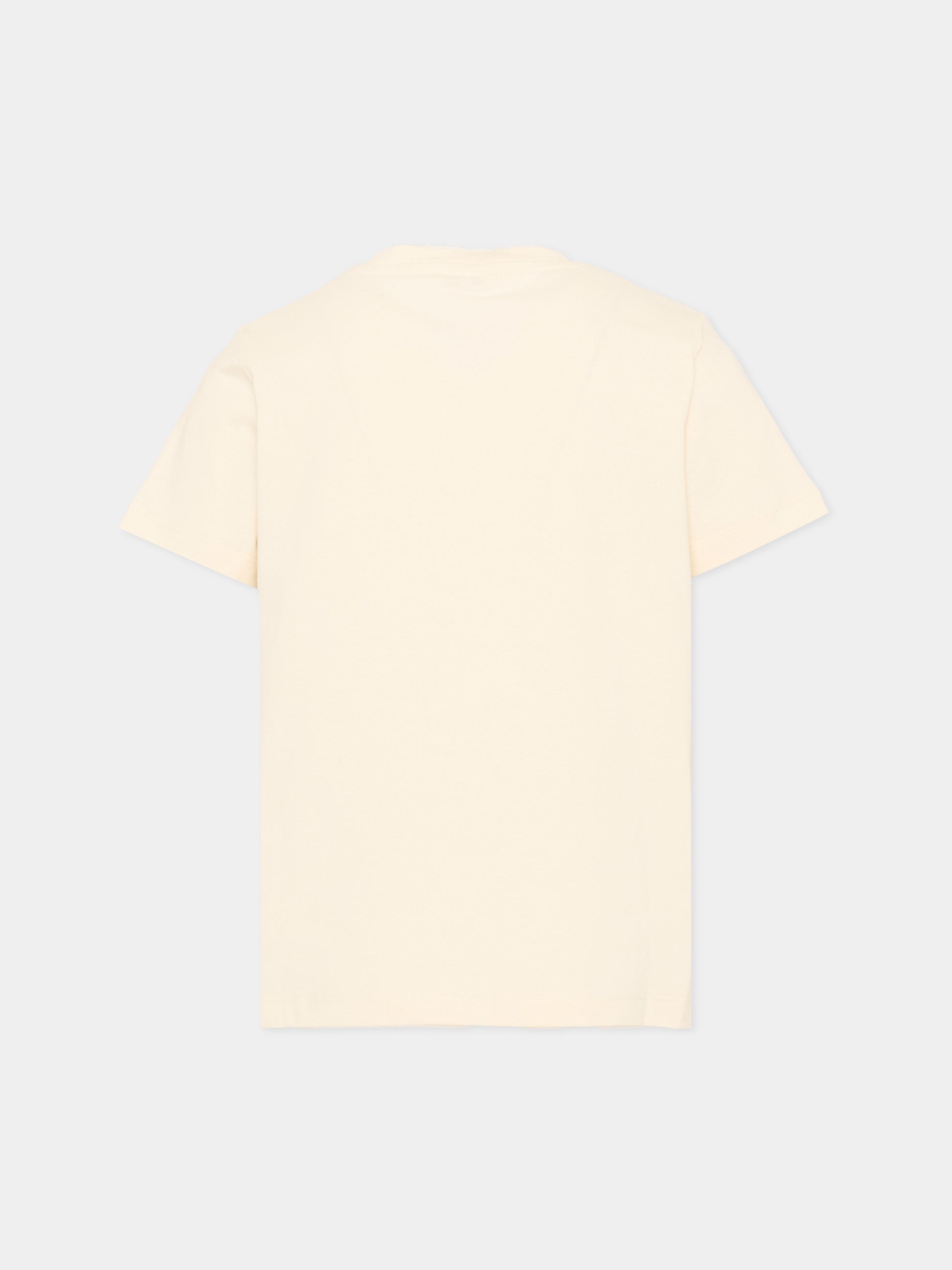 T-Shirt avorio per bambini con logo,Versace,1024946 1A16958 2YF20