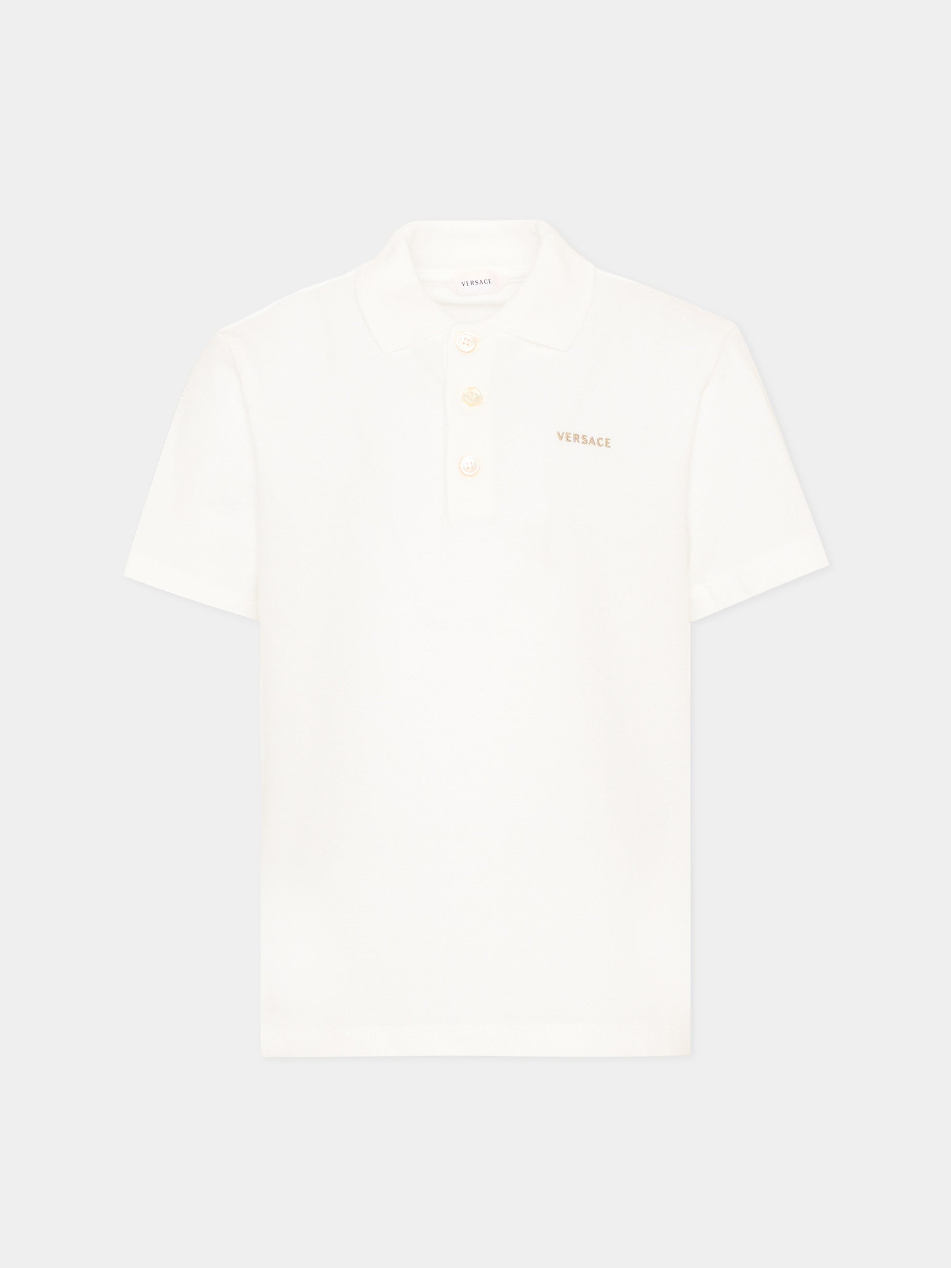 Polo bianca per bambino con logo,Versace,1024997 1A18165 2WO30