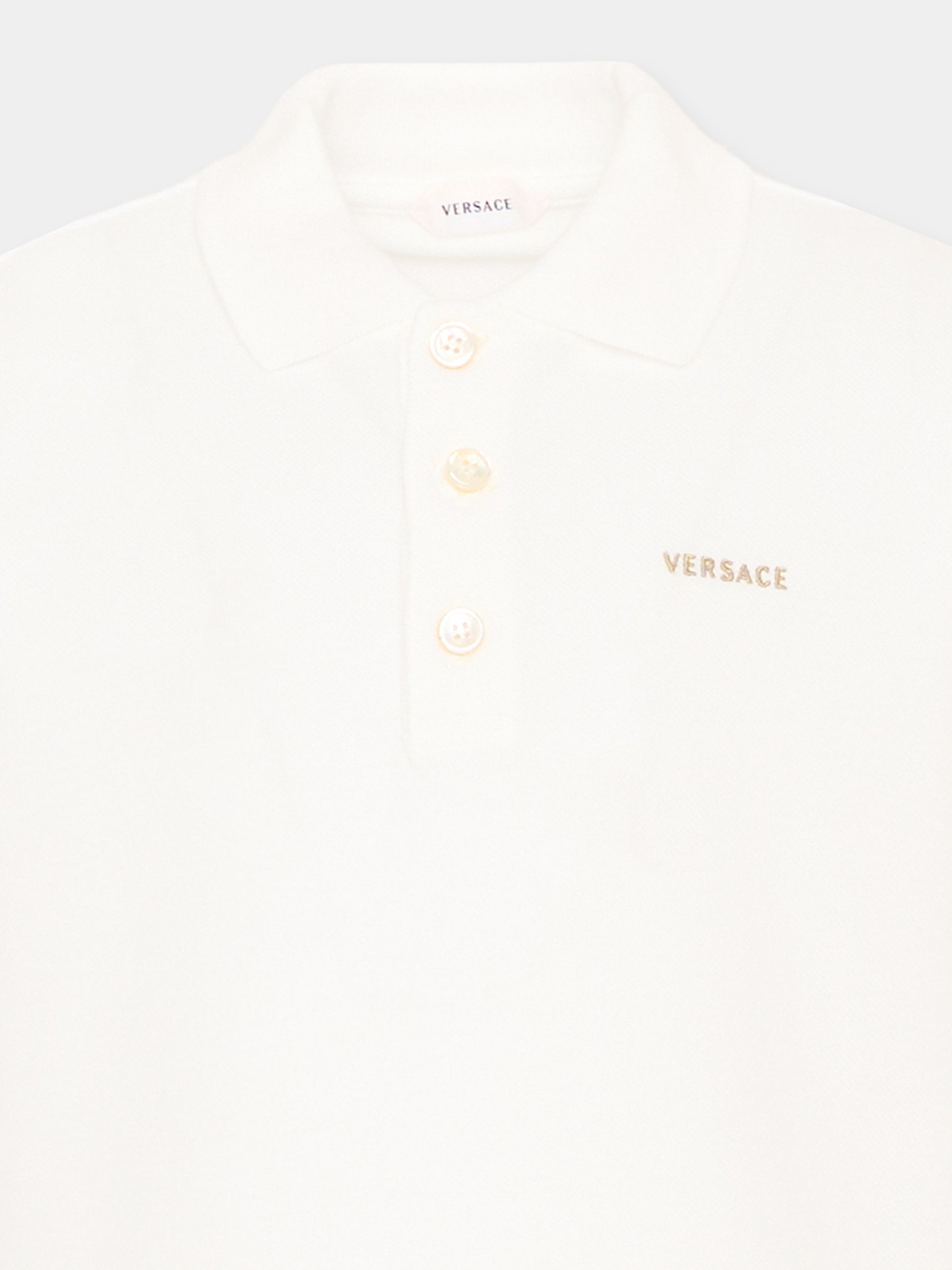 Polo bianca per bambino con logo,Versace,1024997 1A18165 2WO30
