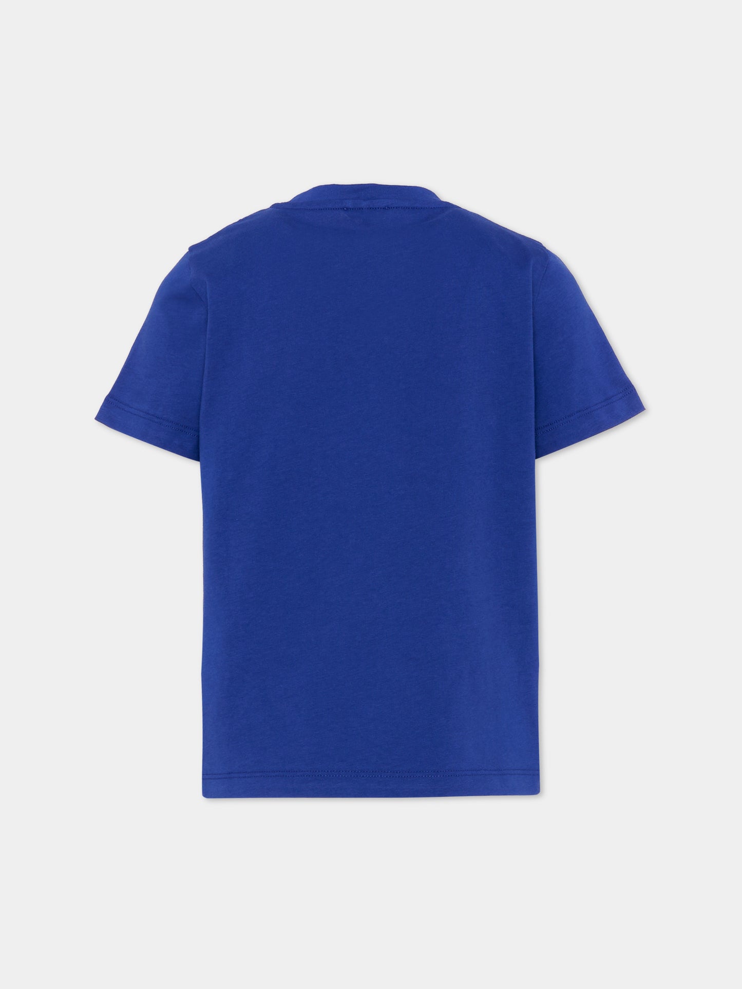 T-Shirt blu per bambino con logo,Versace,1024946 1A18123 2U0K0