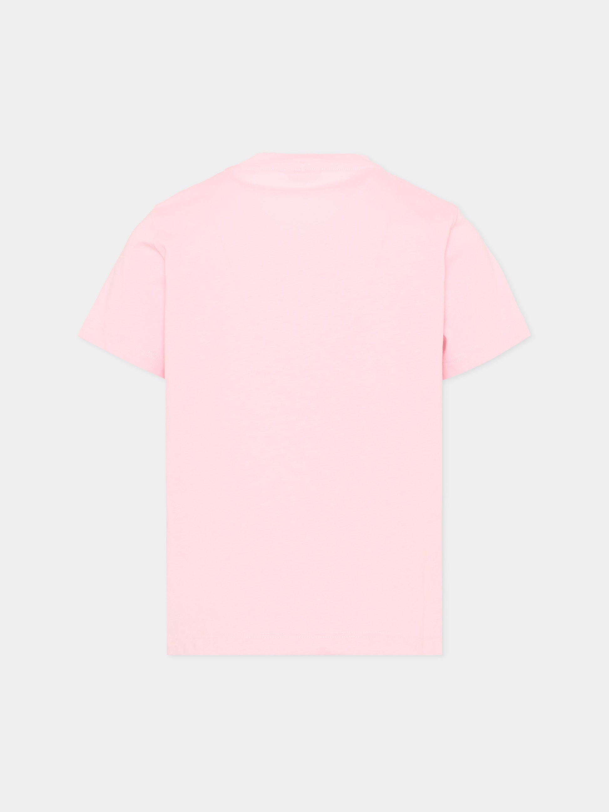 T-Shirt rosa per bambina con logo,Versace,1024946 1A18123 2PS80