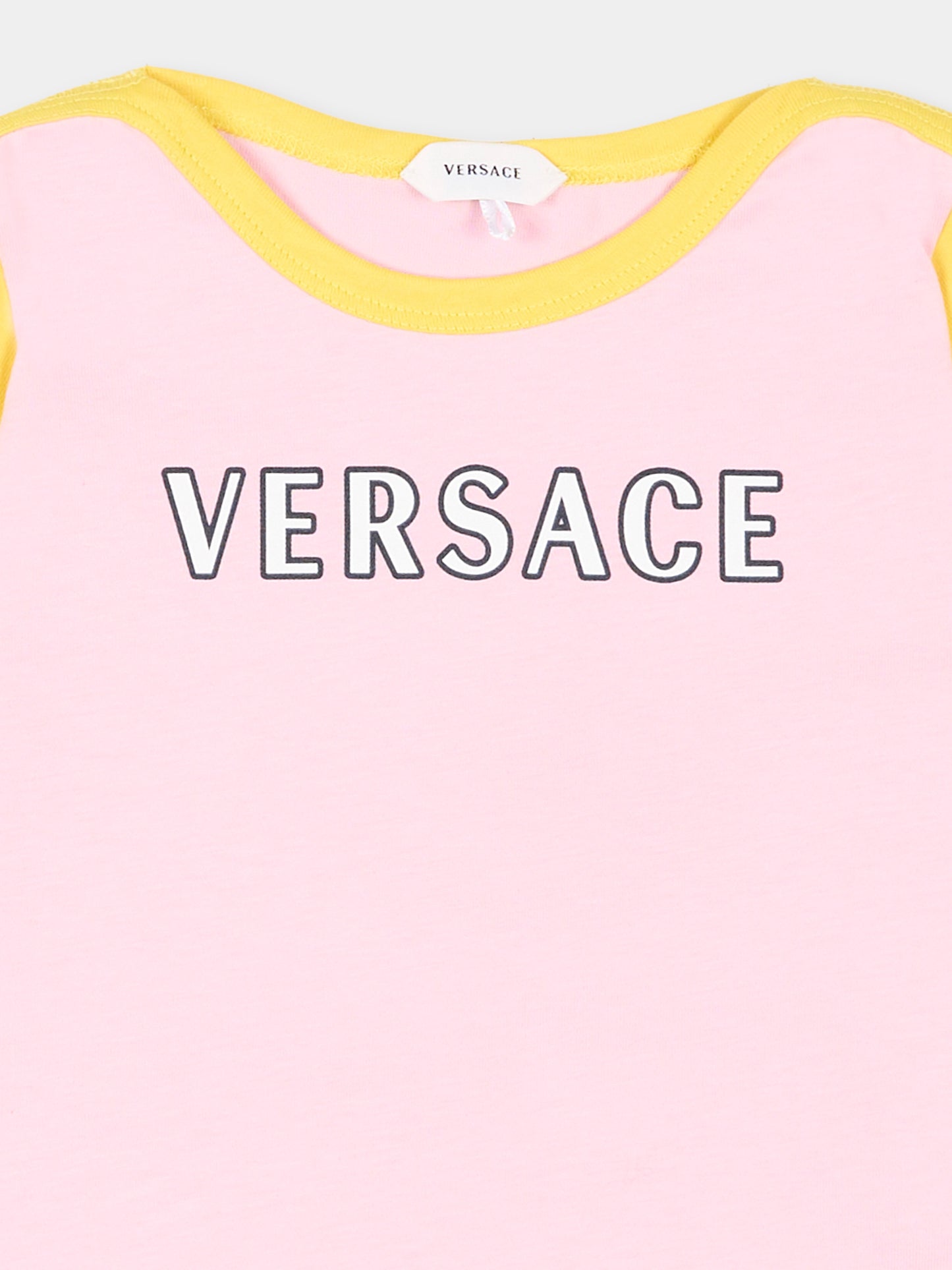 T-Shirt rosa per neonata con logo,Versace,1025174 1A18129 6PD90