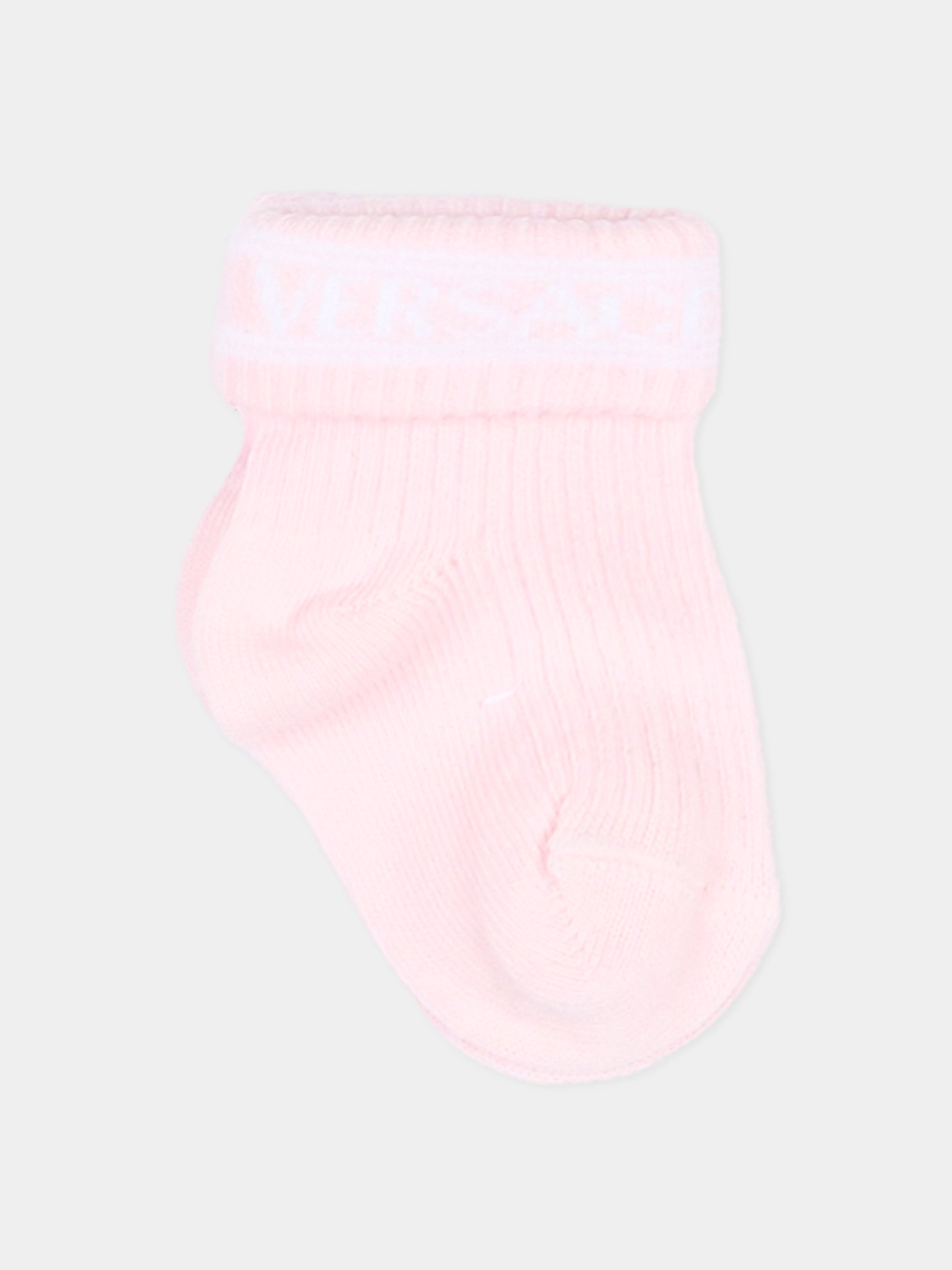 Calzini multicolor per neonata con logo,Versace,1022527 1A18061 6WN50