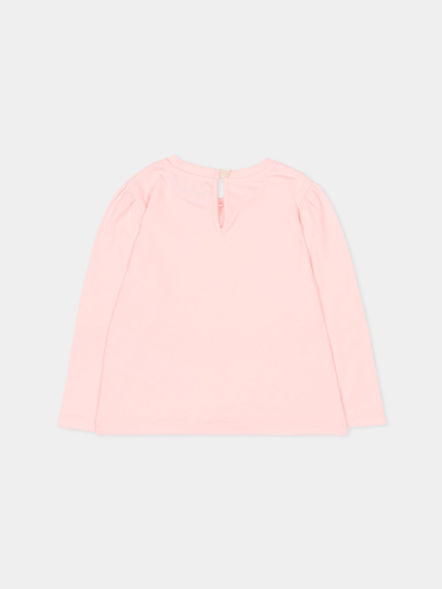 T-shirt rosa per neonata con Teddy Bear,Moschino Kids,MDO00U LBA11 50209