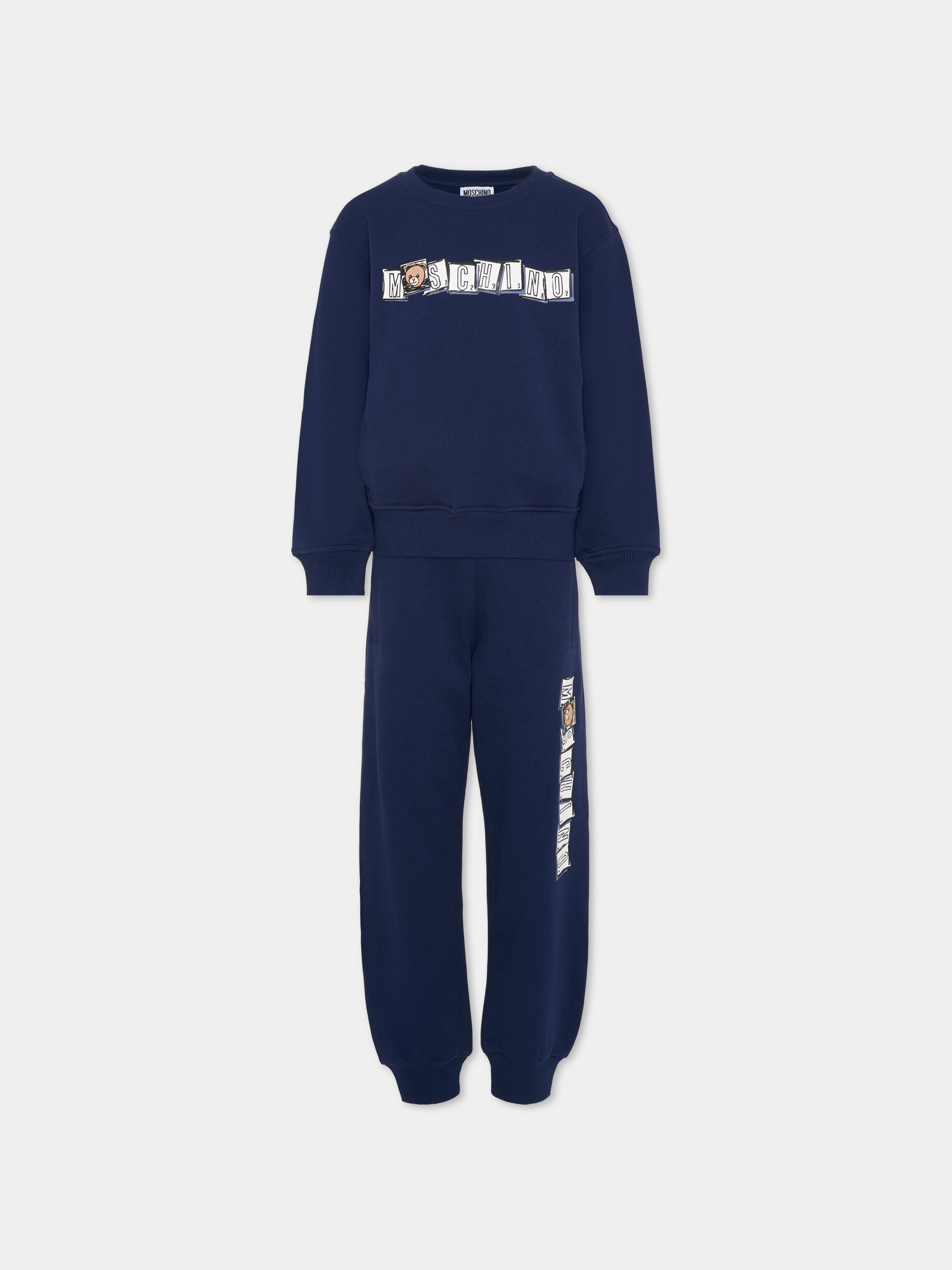 Completo blu per bambino con Teddy Bear,Moschino Kids,HUK04B LCA58 40016