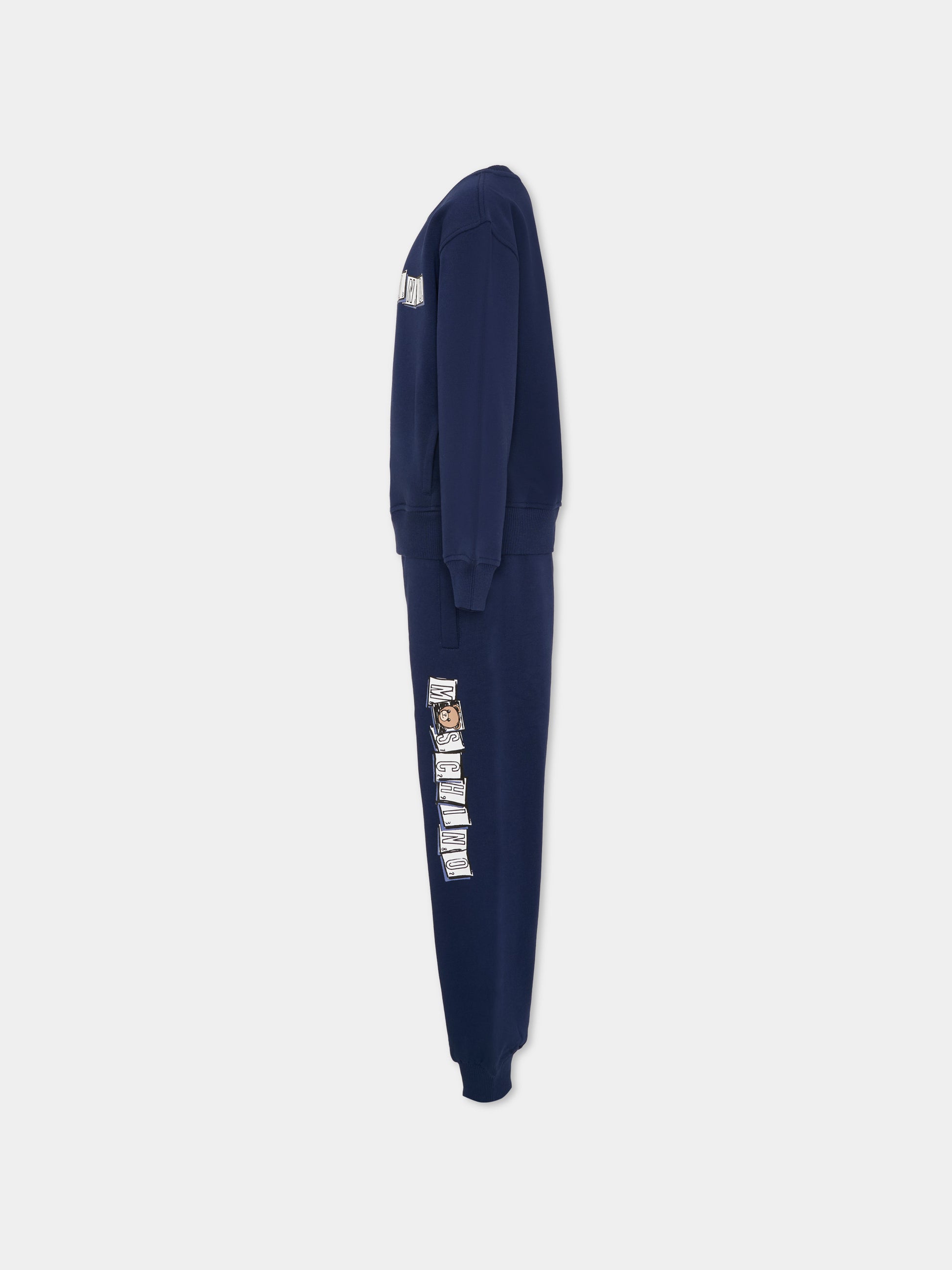 Completo blu per bambino con Teddy Bear,Moschino Kids,HUK04B LCA58 40016