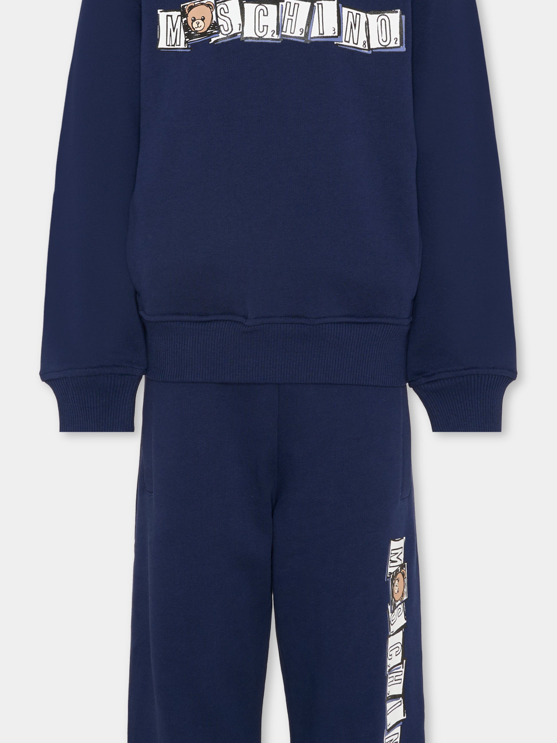 Completo blu per bambino con Teddy Bear,Moschino Kids,HUK04B LCA58 40016