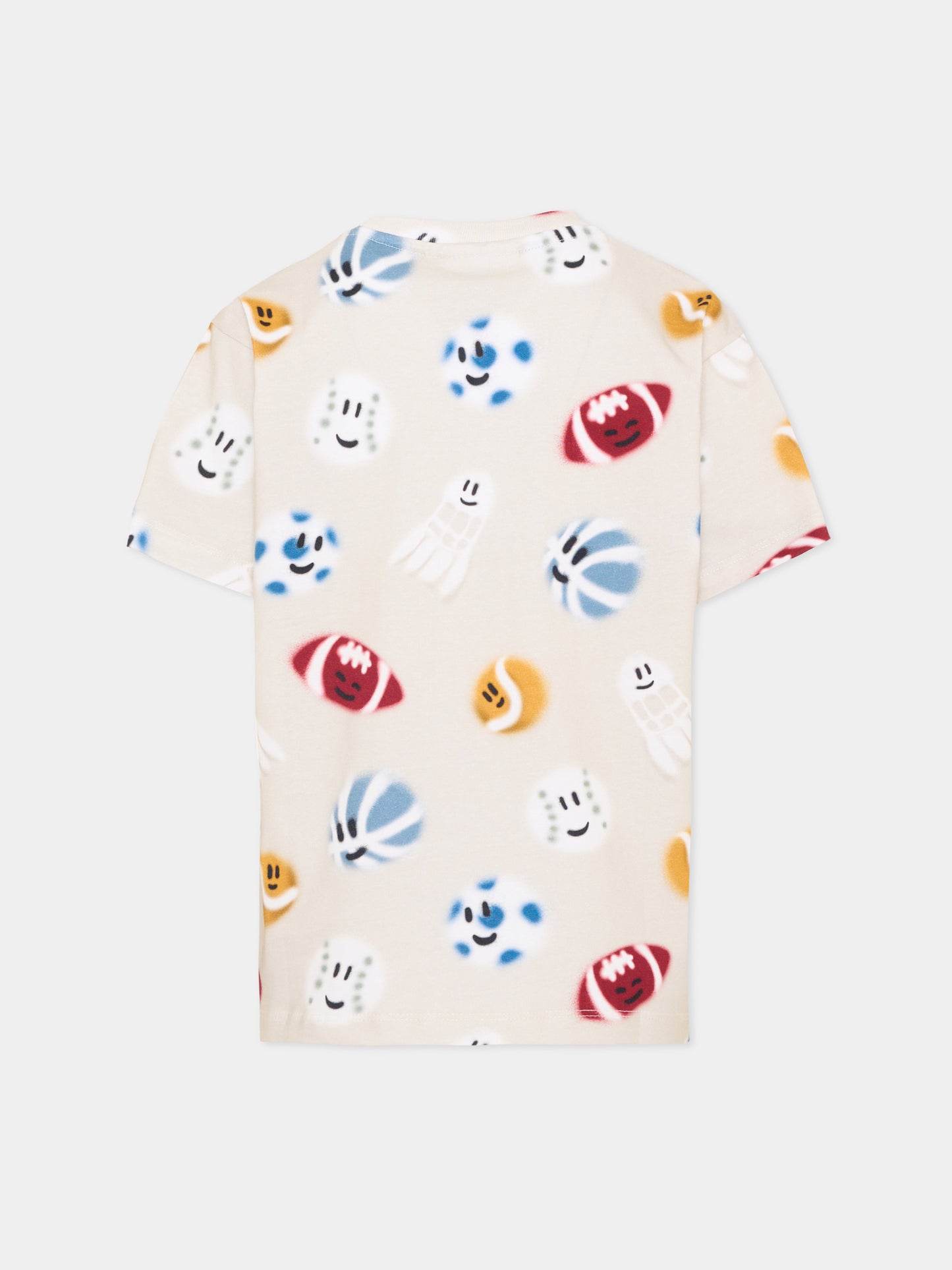 T-shirt beige per bambino con stampa,Molo,1W26A201 6249