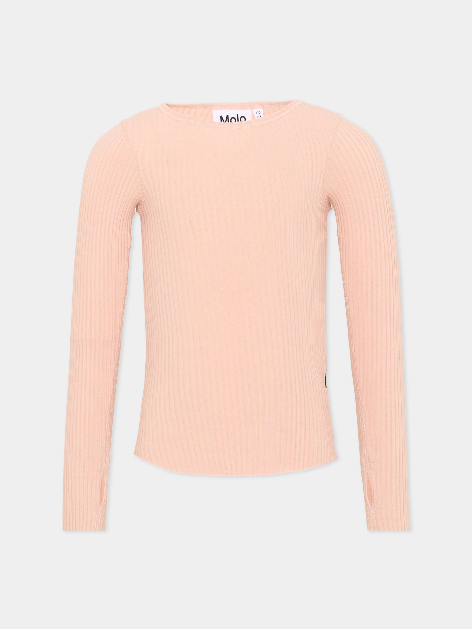 T-shirt rosa a costine per bambina,Molo,2W26A404 8058