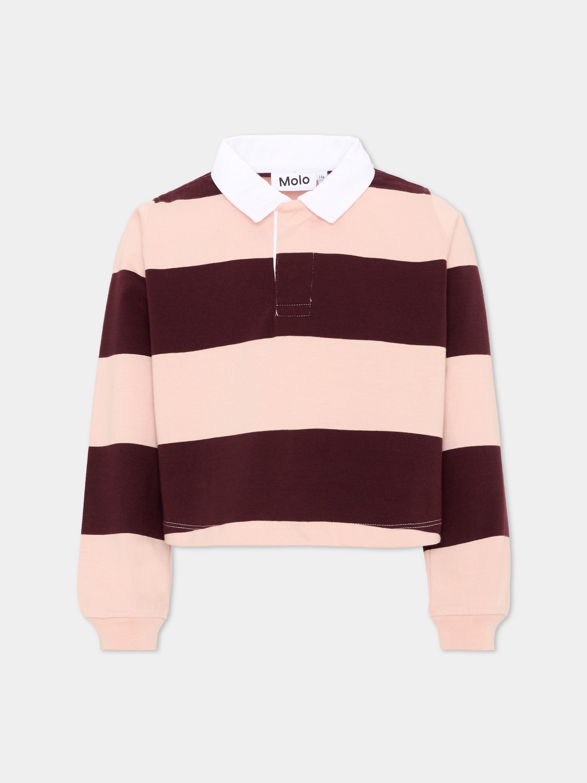 Polo rosa Rozalia per bambina a righe,Molo,2W26A406 5016